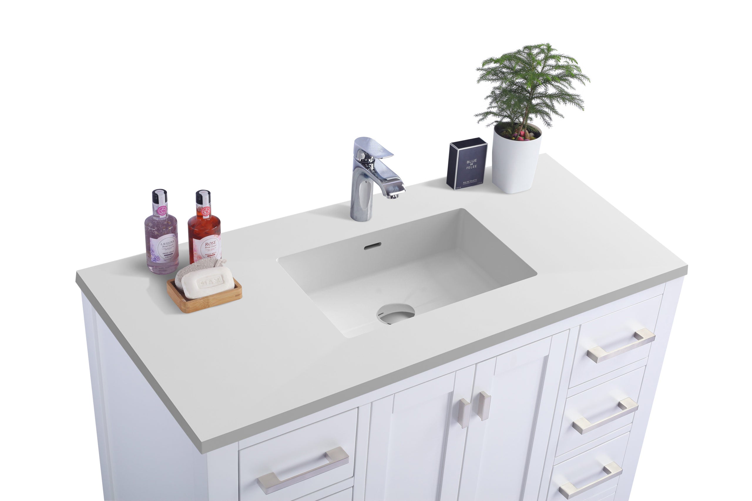 Wilson 42" White Bathroom Vanity with Countertop