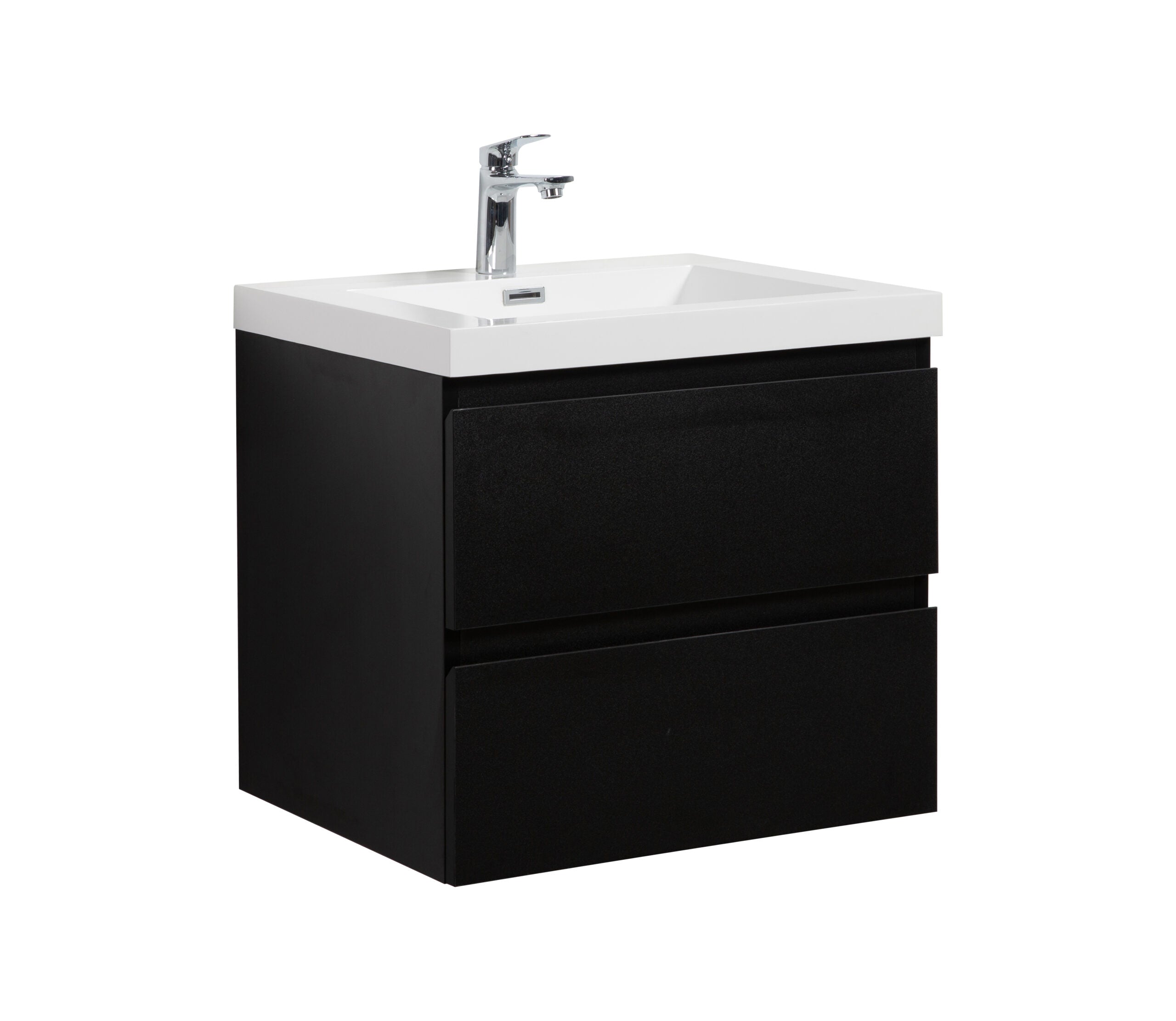 Aurora 24" Glossy Polar White Wall Hung Bathroom Vanity with White Acrylic Countertop