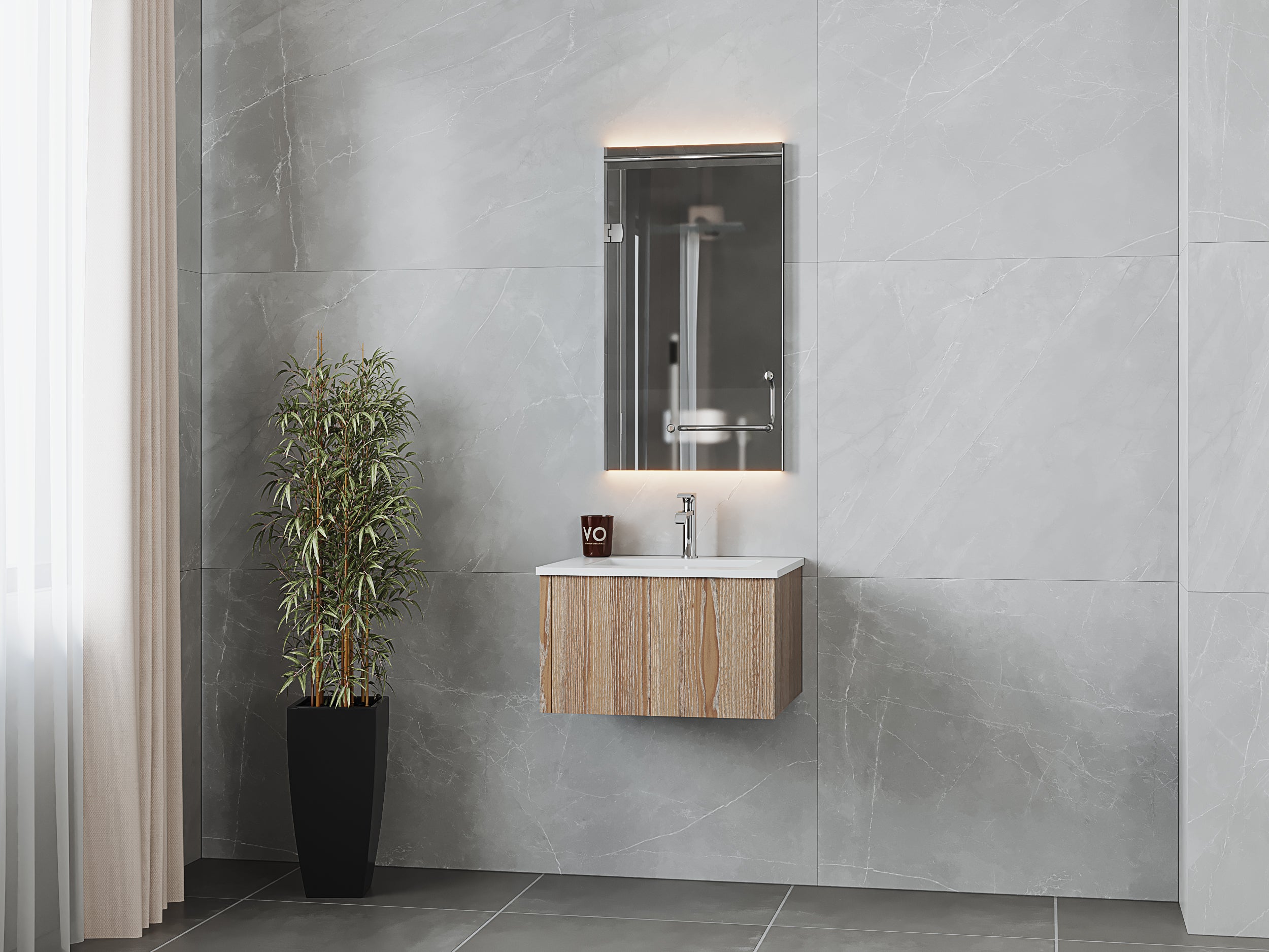 Legno 24" Bathroom Vanity with Matte White VIVA Stone Solid Surface Countertop