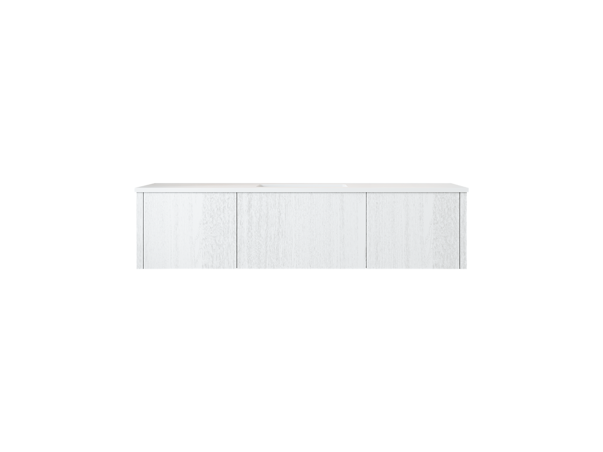 Legno 60" Alabaster White Single Sink Bathroom Vanity with Matte White VIVA Stone Solid Surface Countertop