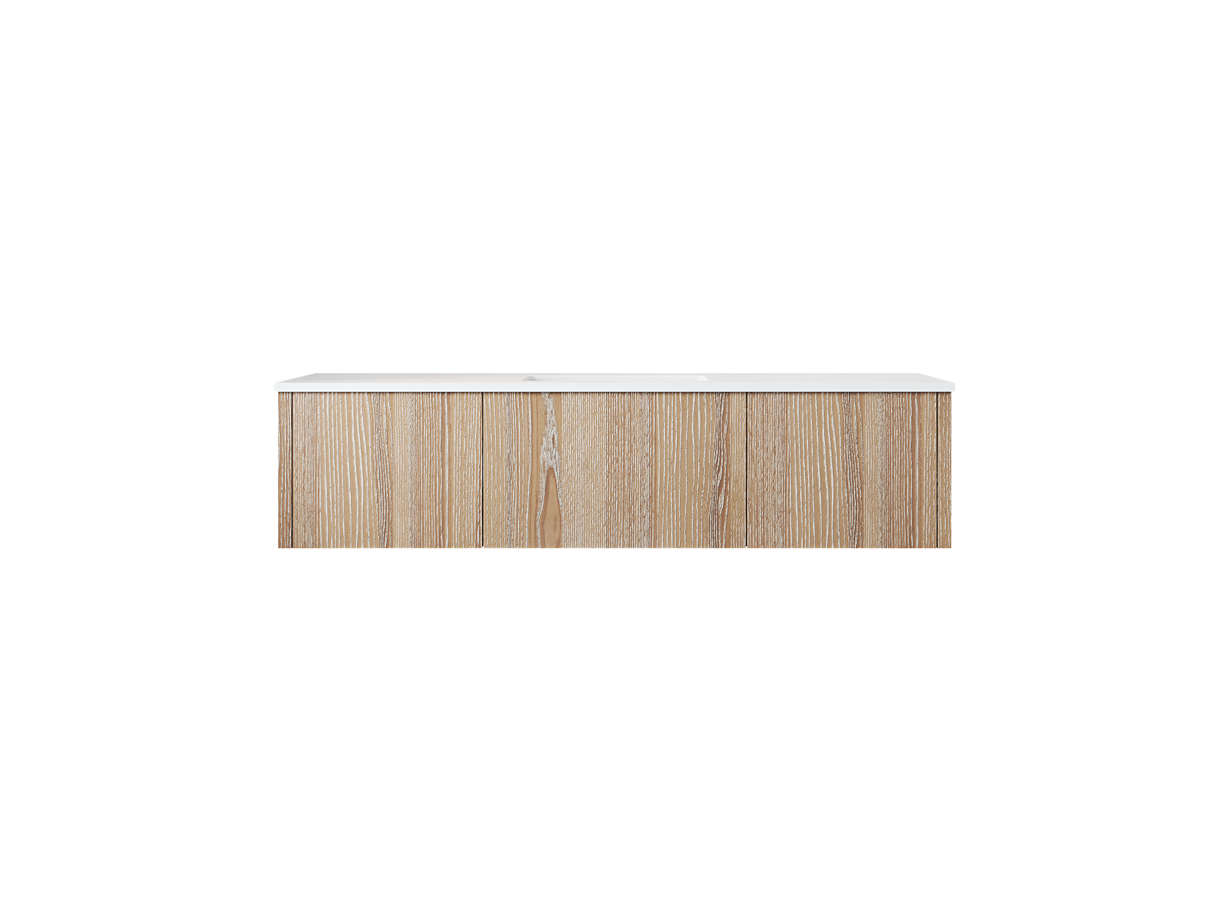 Legno 60" Alabaster White Single Sink Bathroom Vanity with Matte White VIVA Stone Solid Surface Countertop