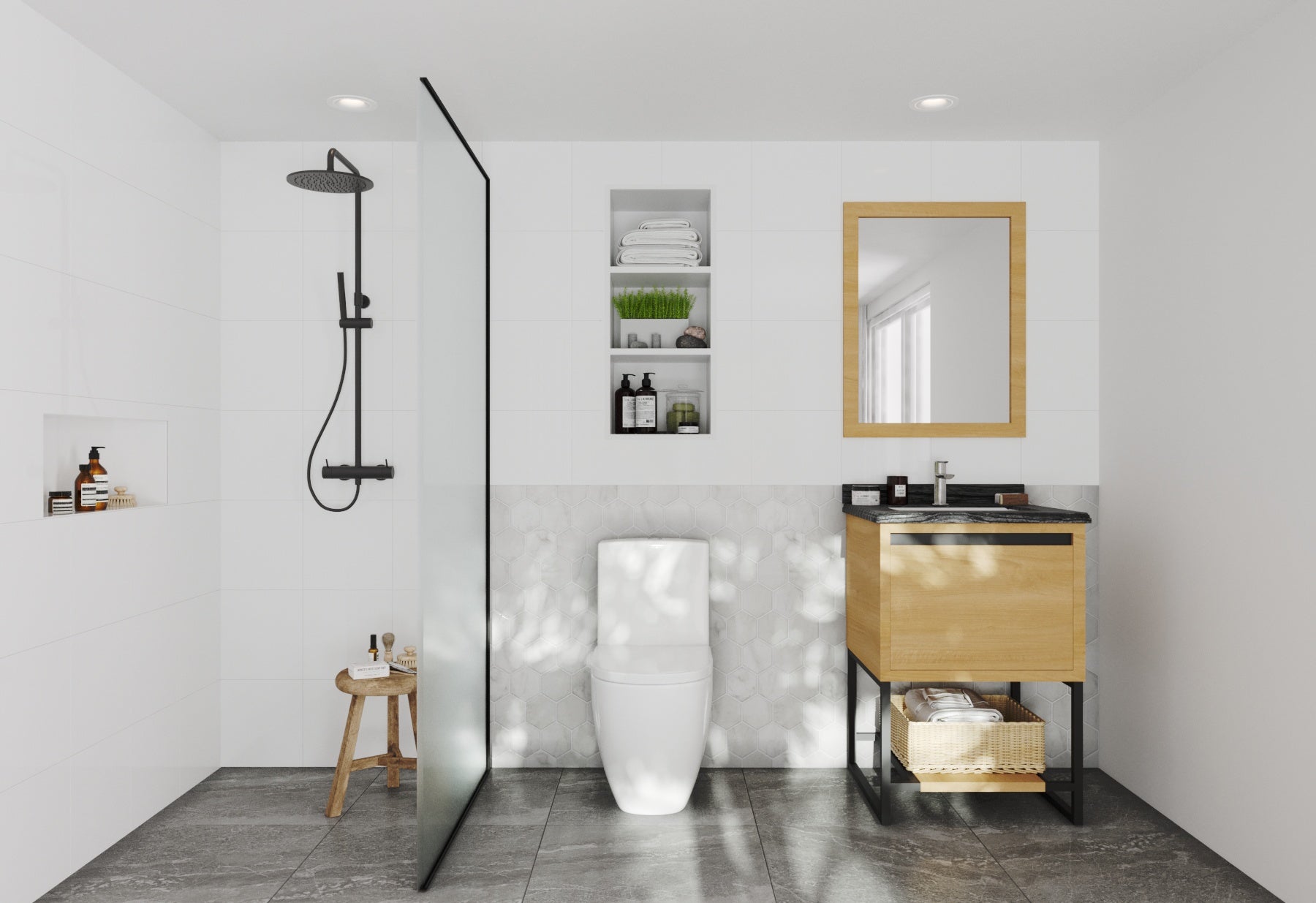Alto 24" California White Oak Bathroom Vanity with Countertop