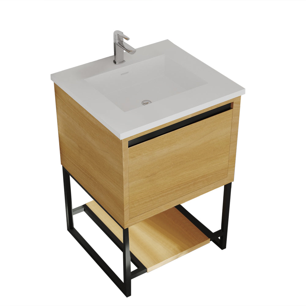 Alto 24" California White Oak Bathroom Vanity with Countertop