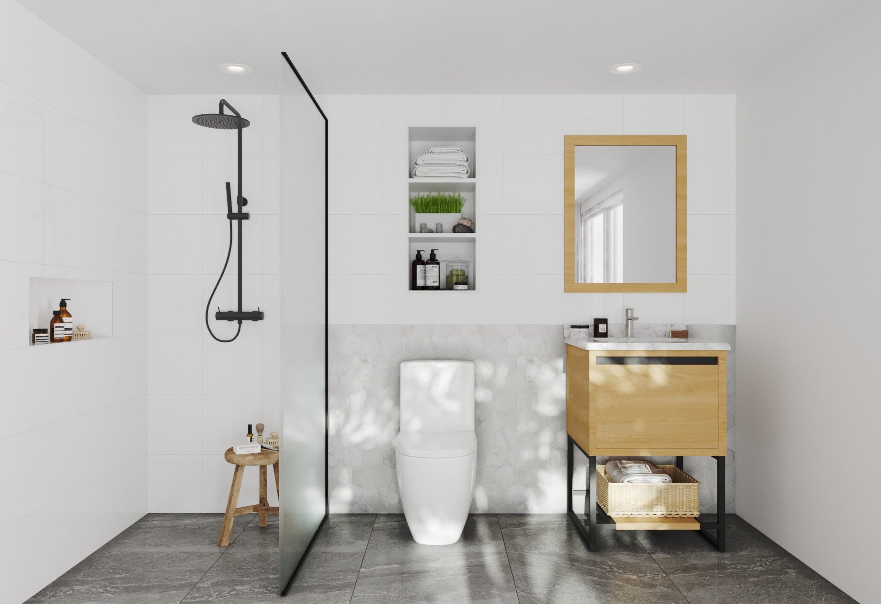 Alto 24" California White Oak Bathroom Vanity with Countertop