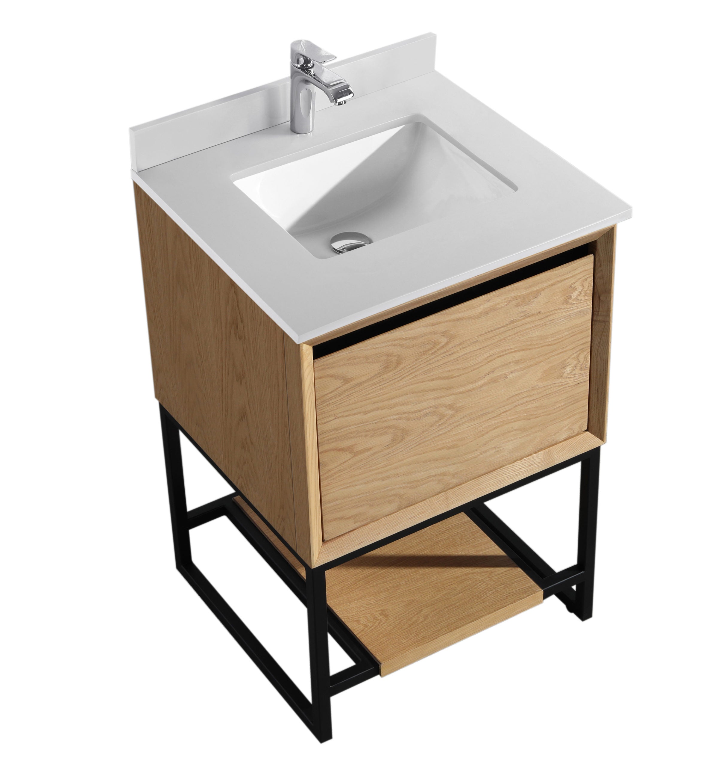 Alto 24" California White Oak Bathroom Vanity with Countertop
