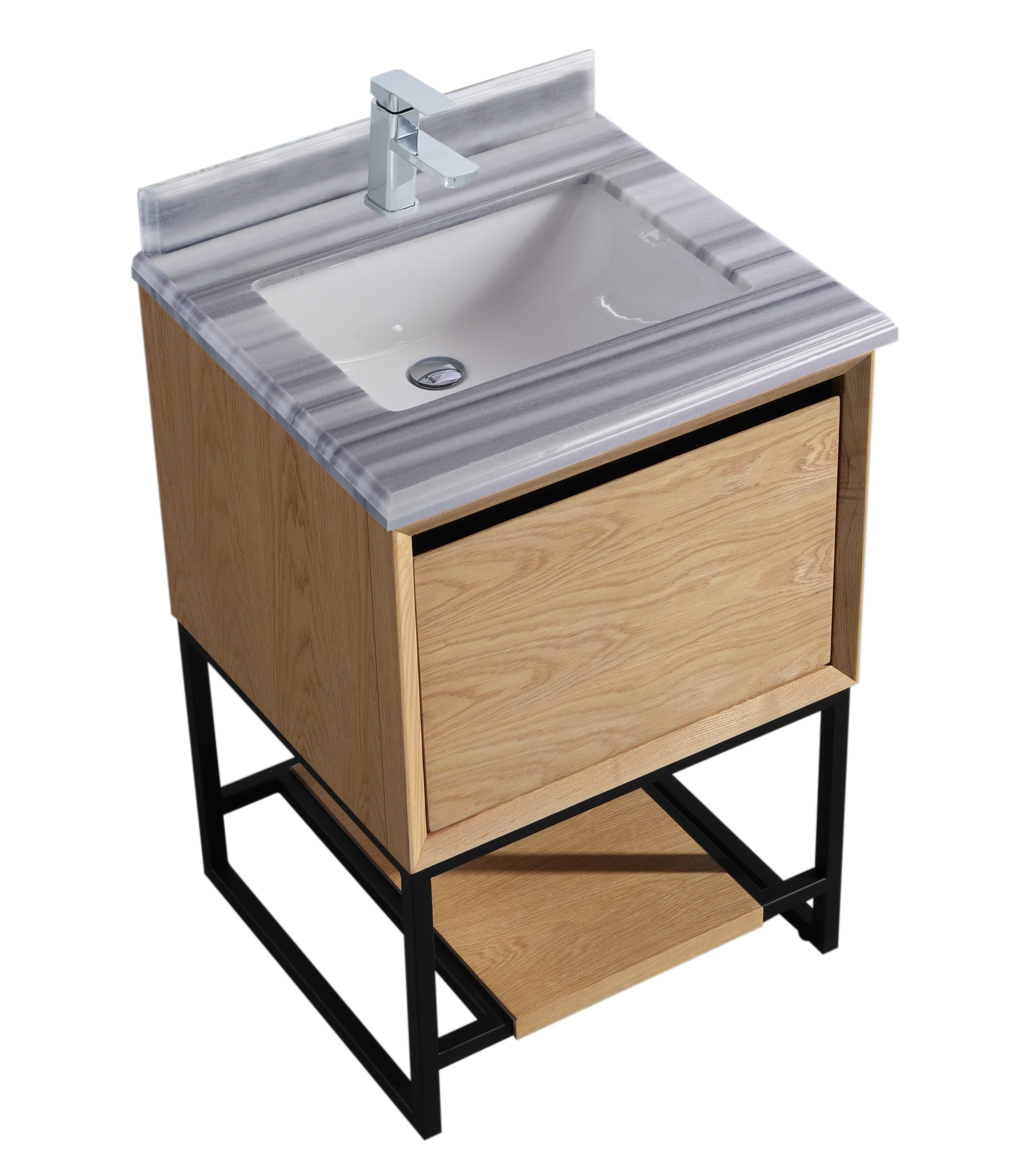 Alto 24" California White Oak Bathroom Vanity with Countertop