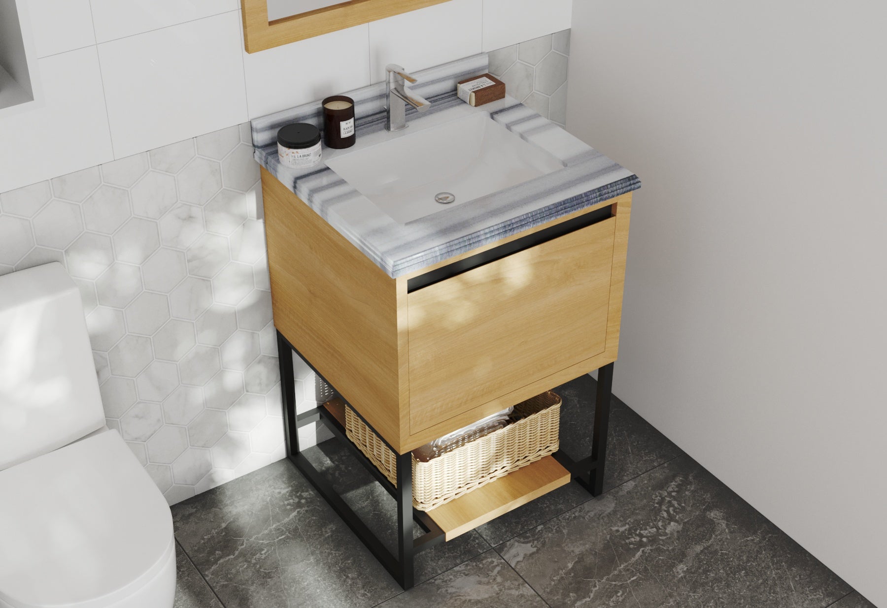 Alto 24" California White Oak Bathroom Vanity with Countertop