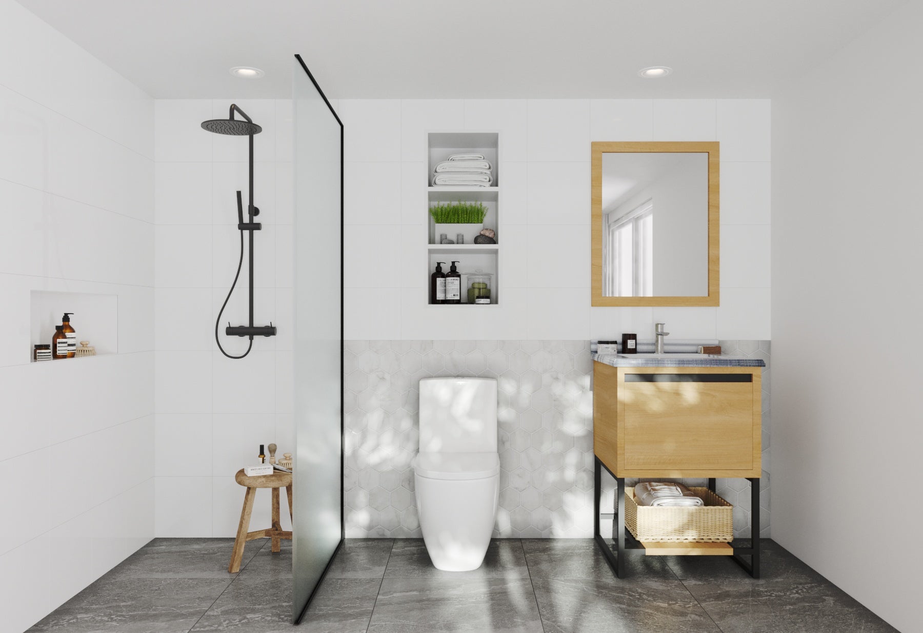 Alto 24" California White Oak Bathroom Vanity with Countertop
