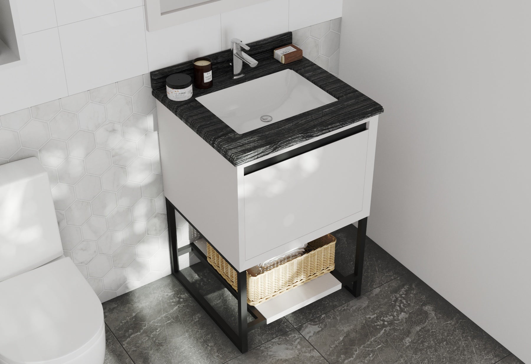 Alto 24" White Bathroom Vanity with Countertop