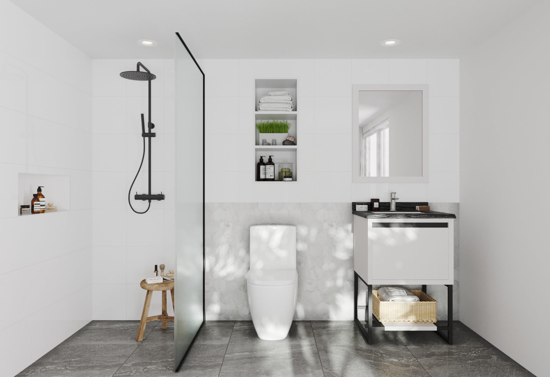 Alto 24" White Bathroom Vanity with Countertop