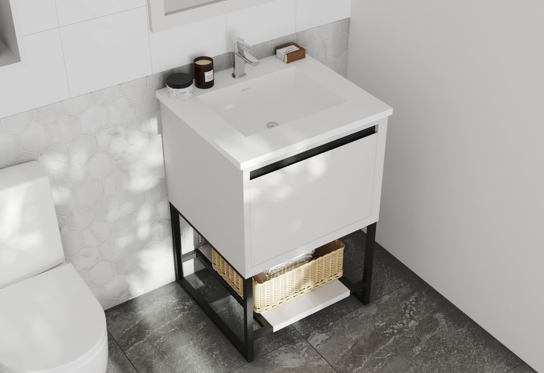 Alto 24" White Bathroom Vanity with Countertop