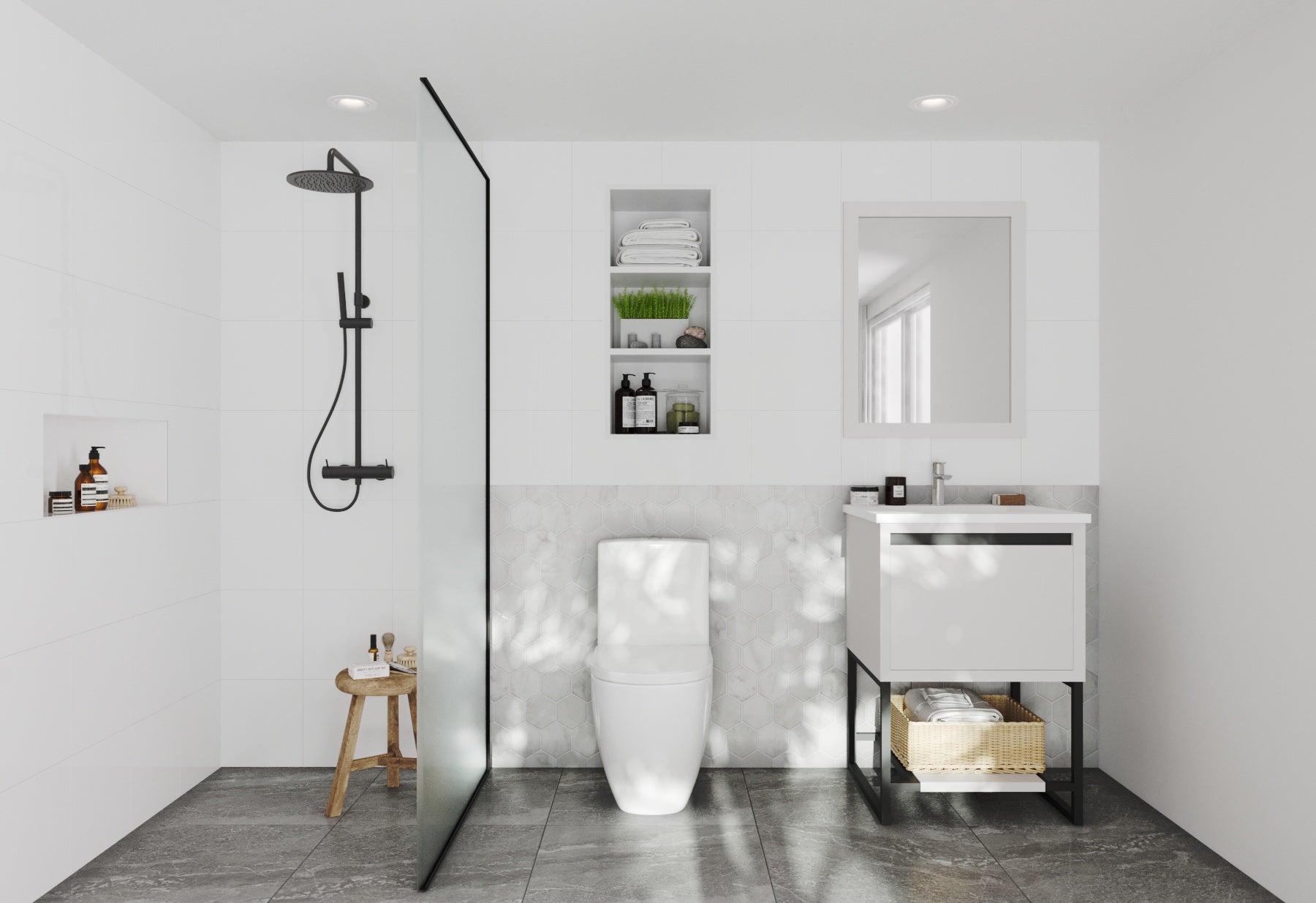 Alto 24" White Bathroom Vanity with Countertop