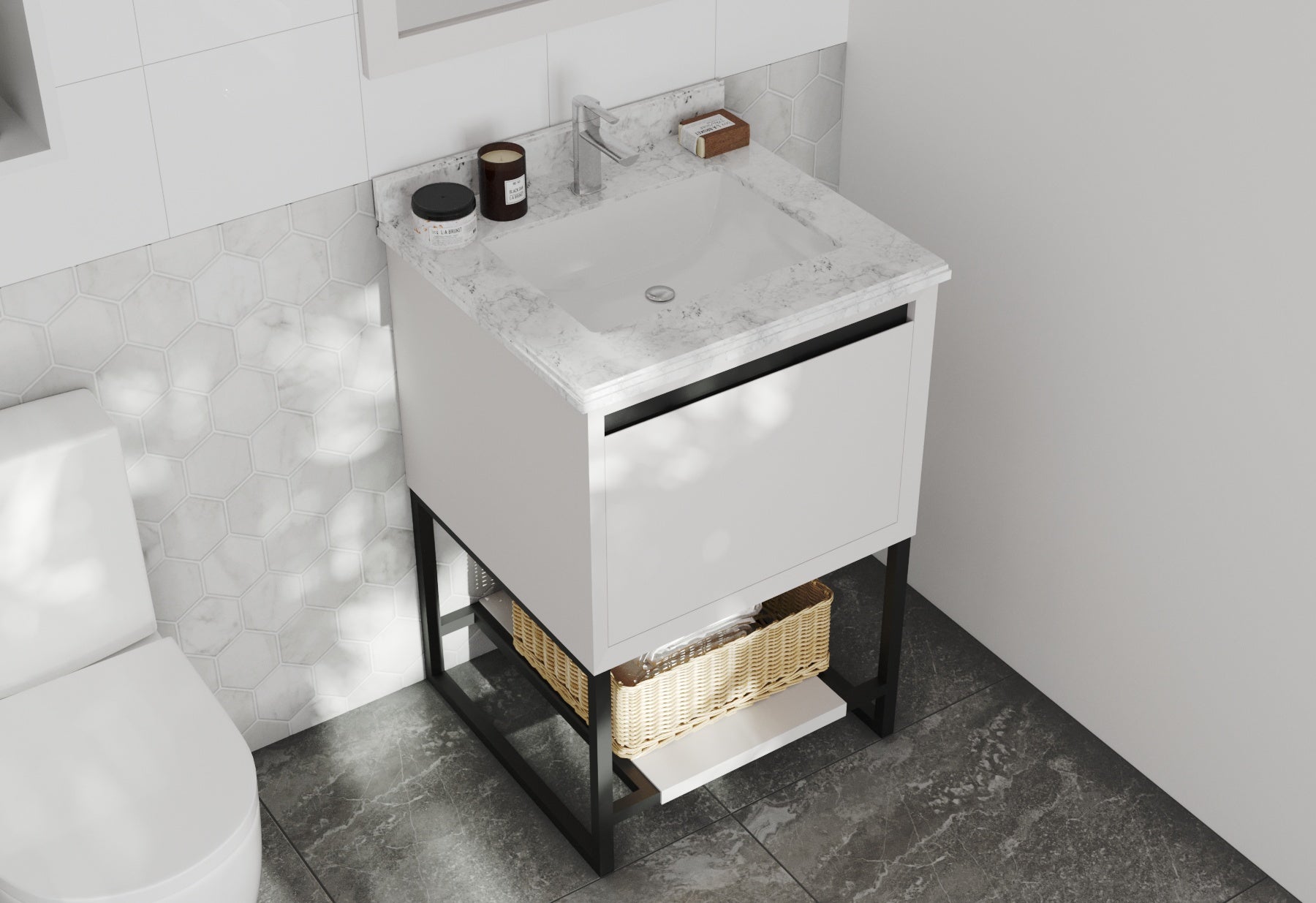 Alto 24" White Bathroom Vanity with Countertop