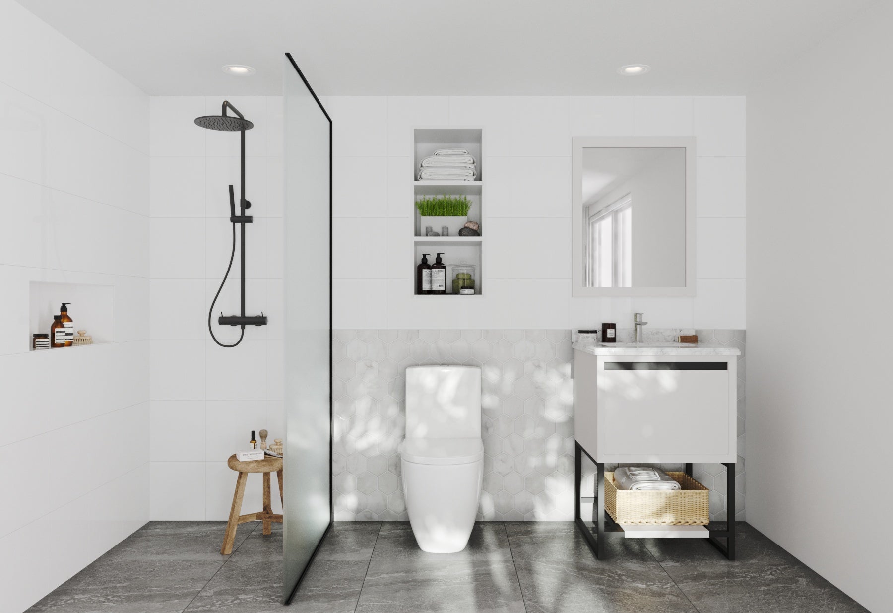 Alto 24" White Bathroom Vanity with Countertop