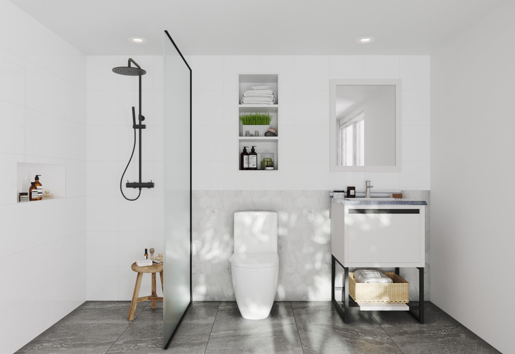 Alto 24" White Bathroom Vanity with Countertop