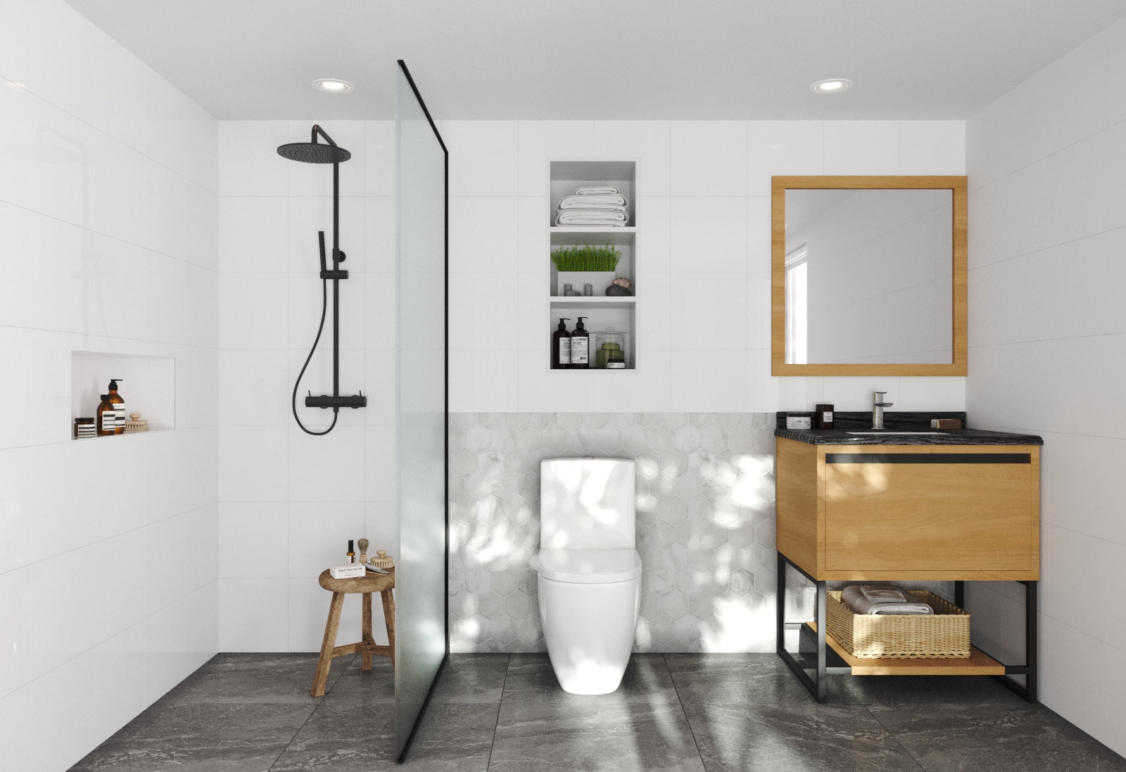 Alto 30" California White Oak Bathroom Vanity with Countertop