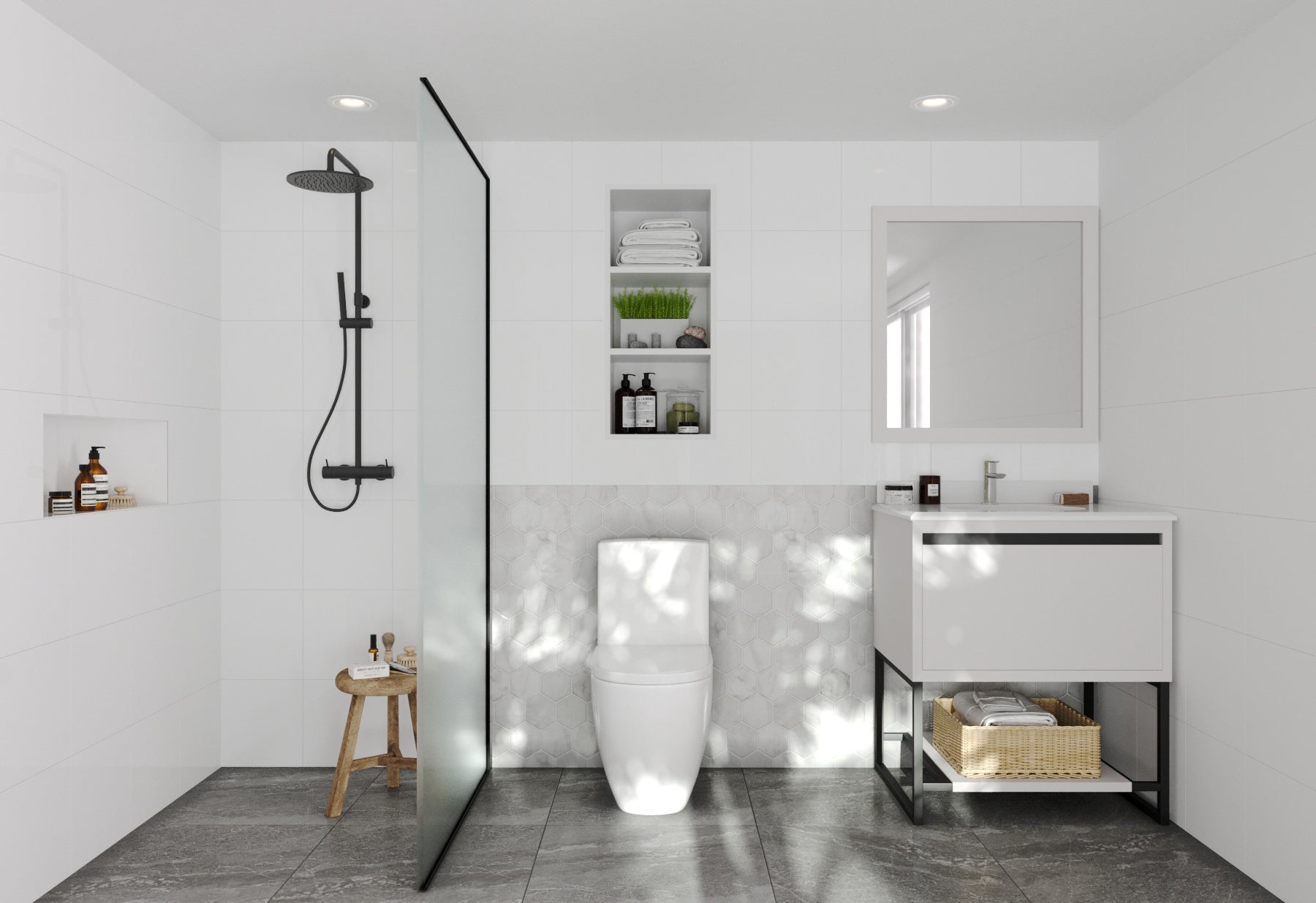 Alto 30" White Bathroom Vanity with Countertop