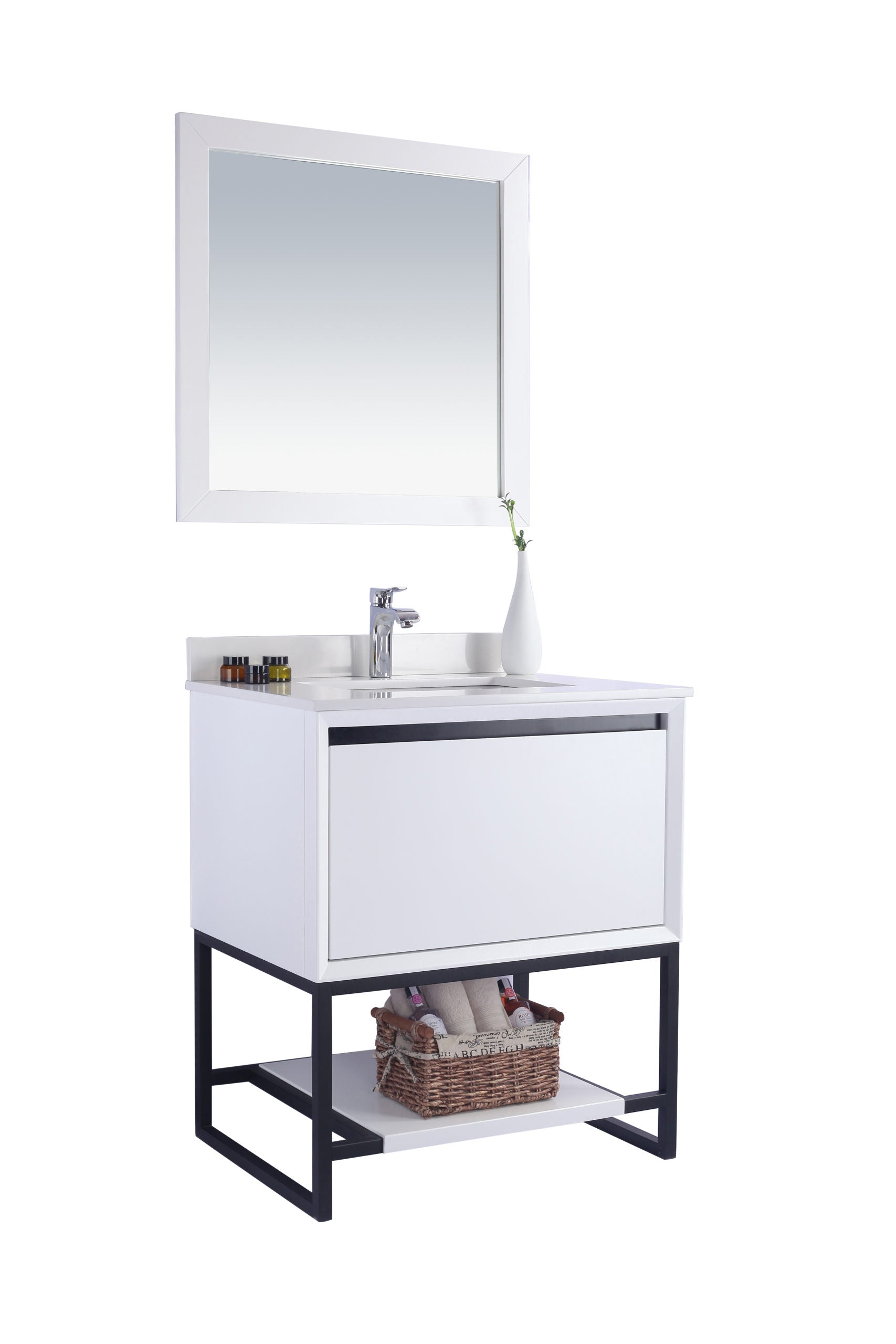 Alto 30" White Bathroom Vanity with Countertop
