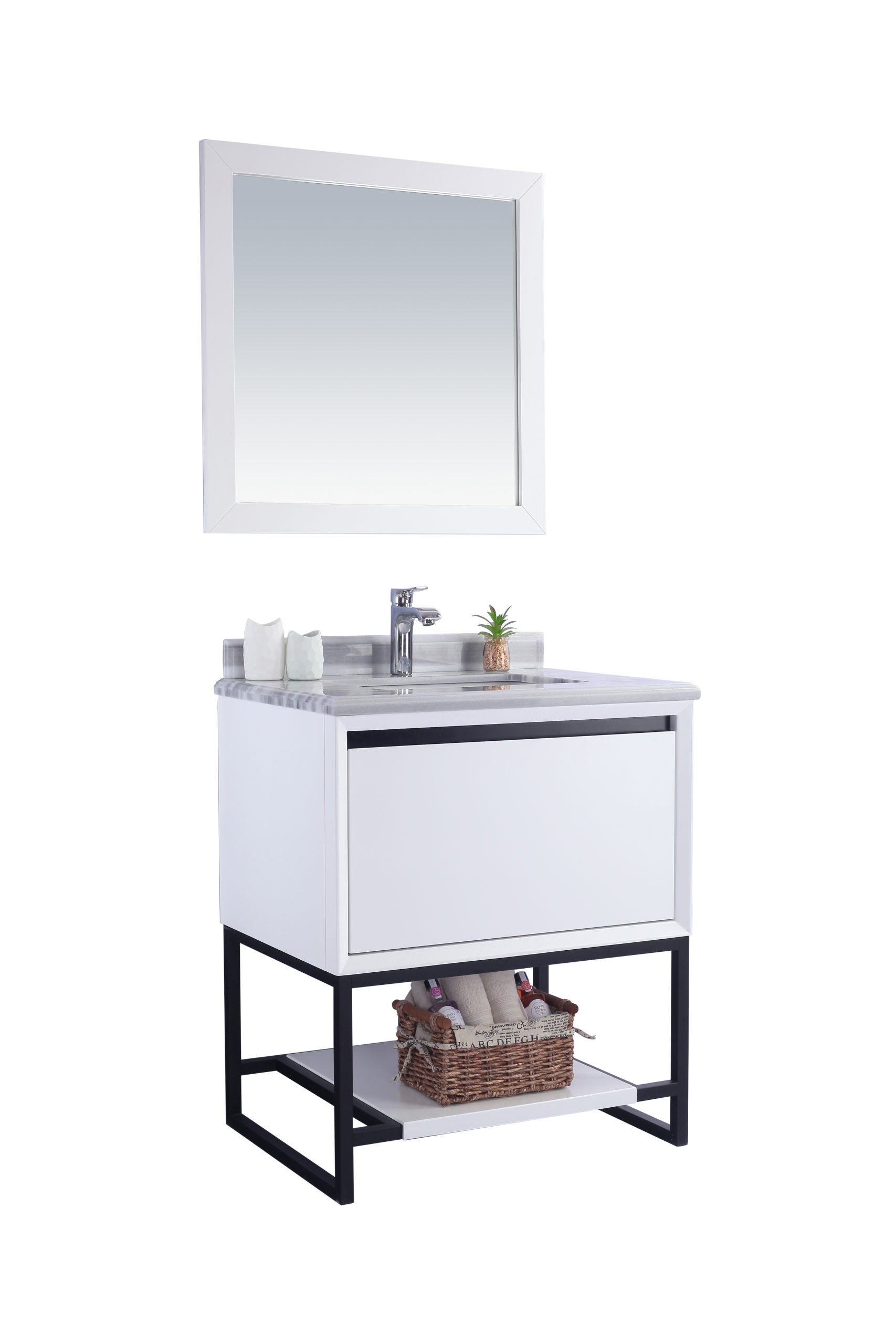 Alto 30" White Bathroom Vanity with Countertop
