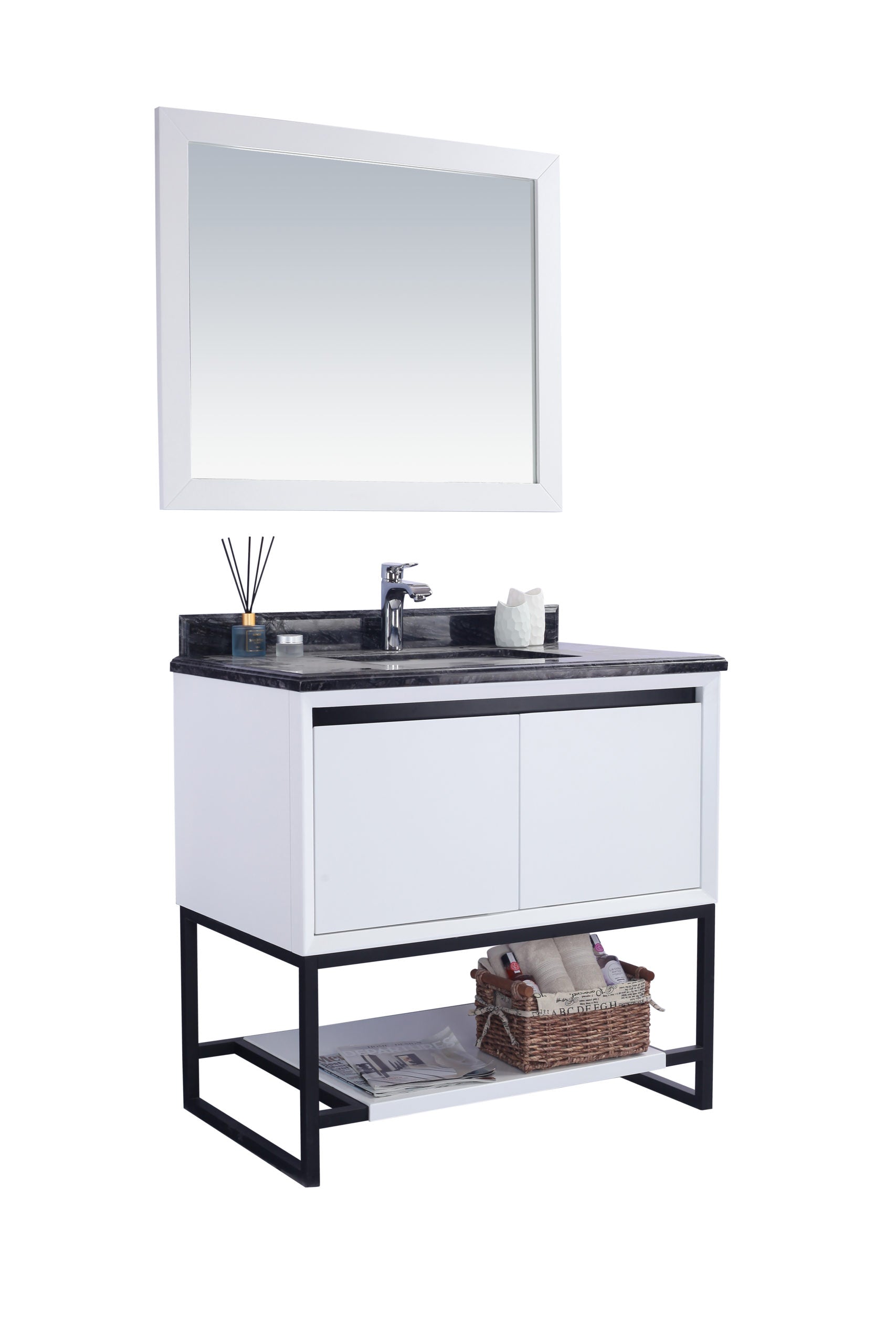 Alto 36" White Bathroom Vanity with Countertop