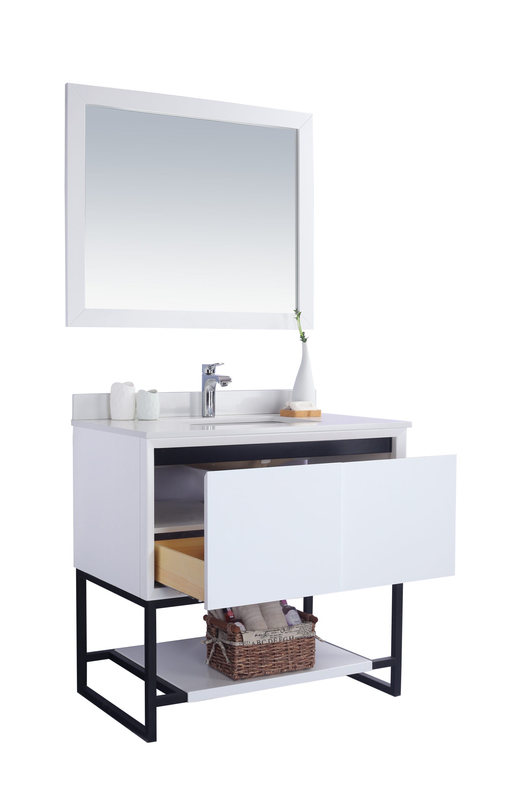 Alto 36" White Bathroom Vanity with Countertop