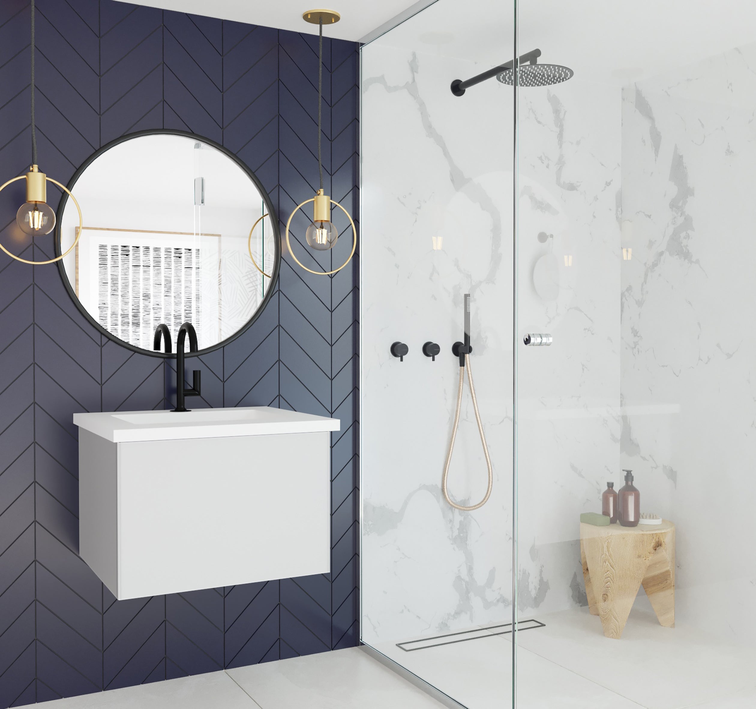 Vitri 24" Bathroom Vanity with VIVA Stone Matte White Solid Surface Countertop