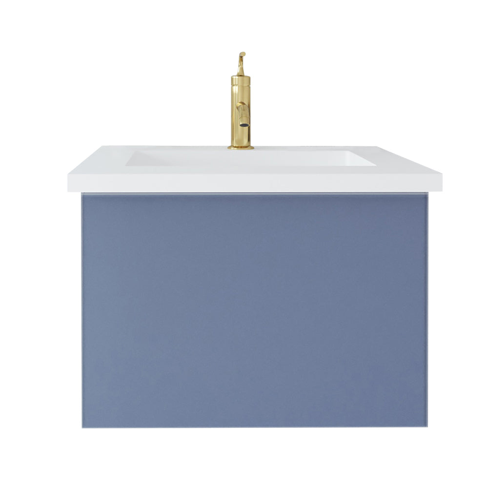 Vitri 24" Bathroom Vanity with VIVA Stone Matte White Solid Surface Countertop
