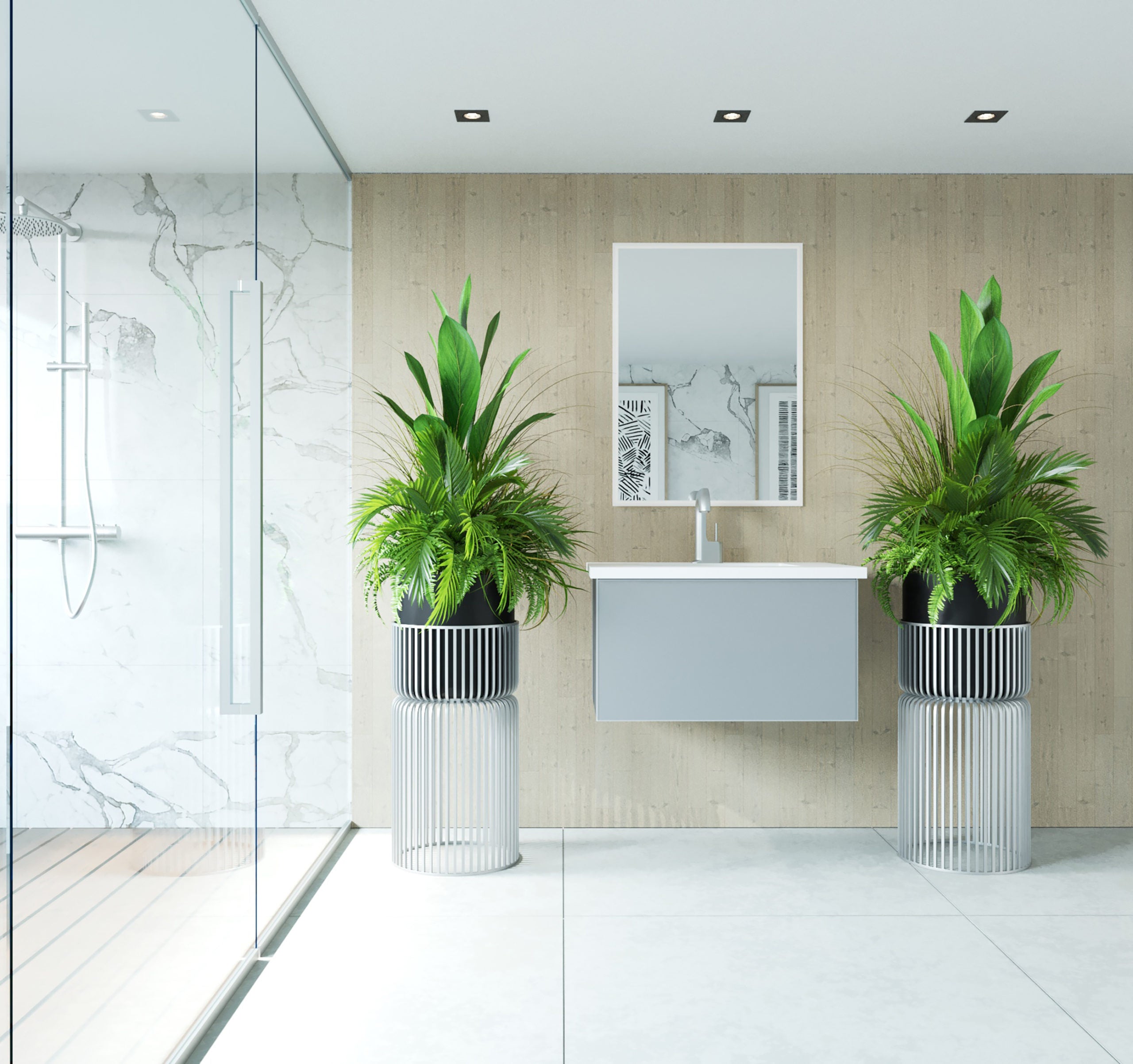 Vitri 30" Bathroom Vanity with VIVA Stone Matte White Solid Surface Countertop