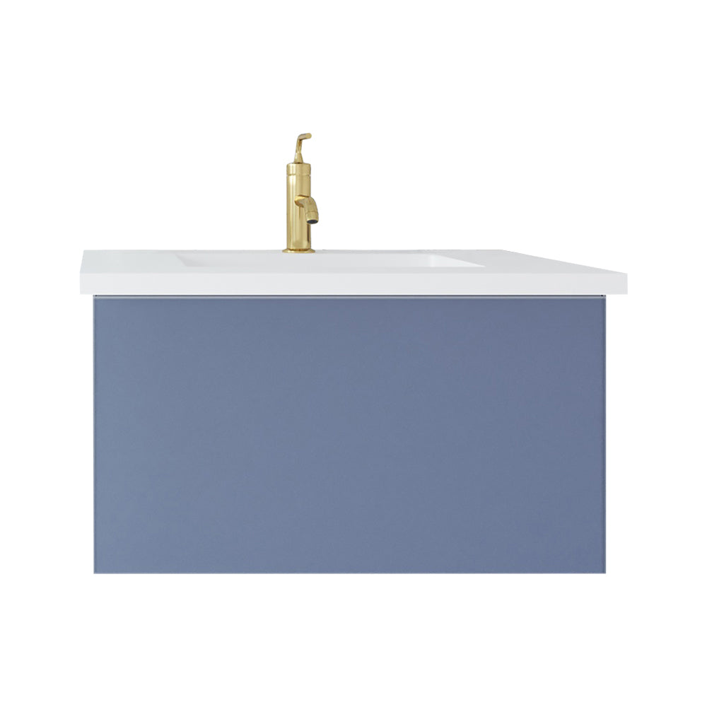 Vitri 30" Bathroom Vanity with VIVA Stone Matte White Solid Surface Countertop