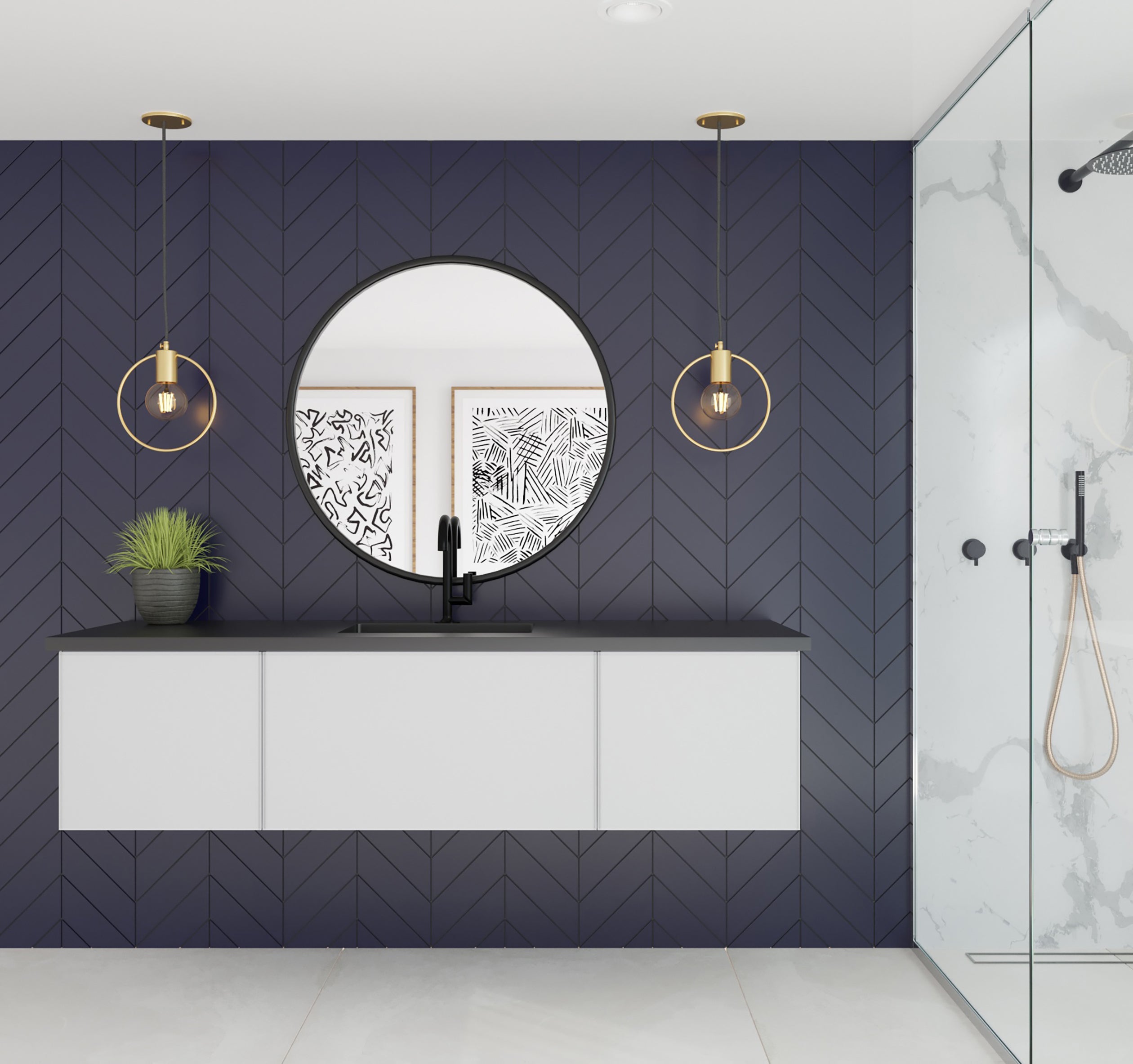 Vitri 66" Single Sink Wall Hung Bathroom Vanity Cabinet