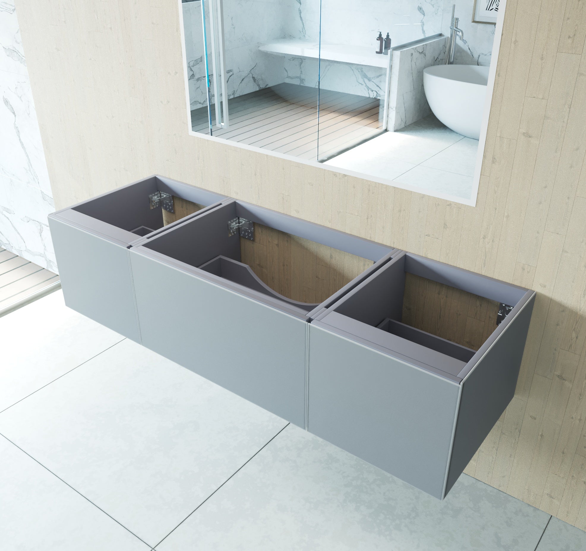 Vitri 66" Single Sink Wall Hung Bathroom Vanity Cabinet