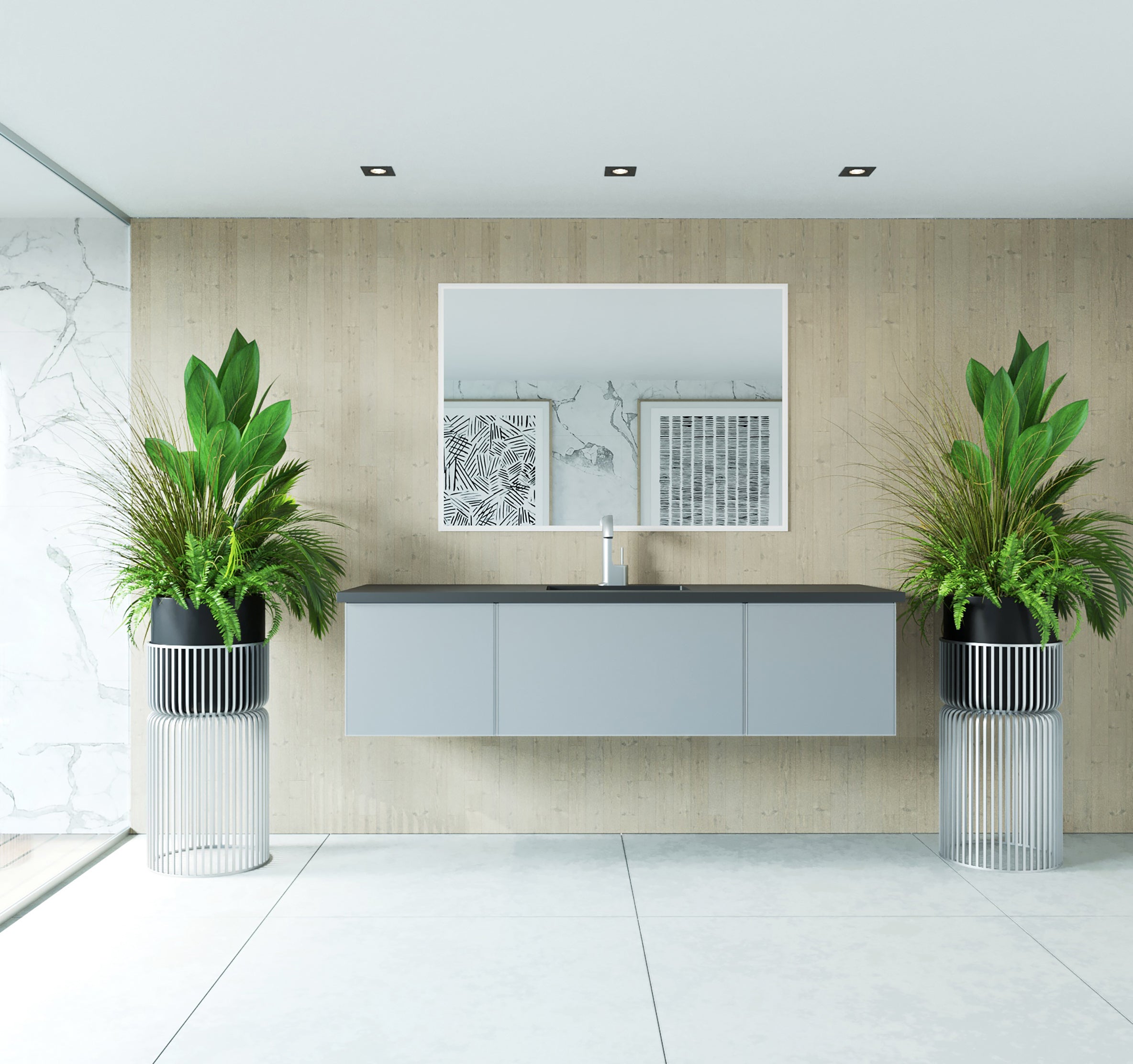 Vitri 66" Single Sink Wall Hung Bathroom Vanity Cabinet