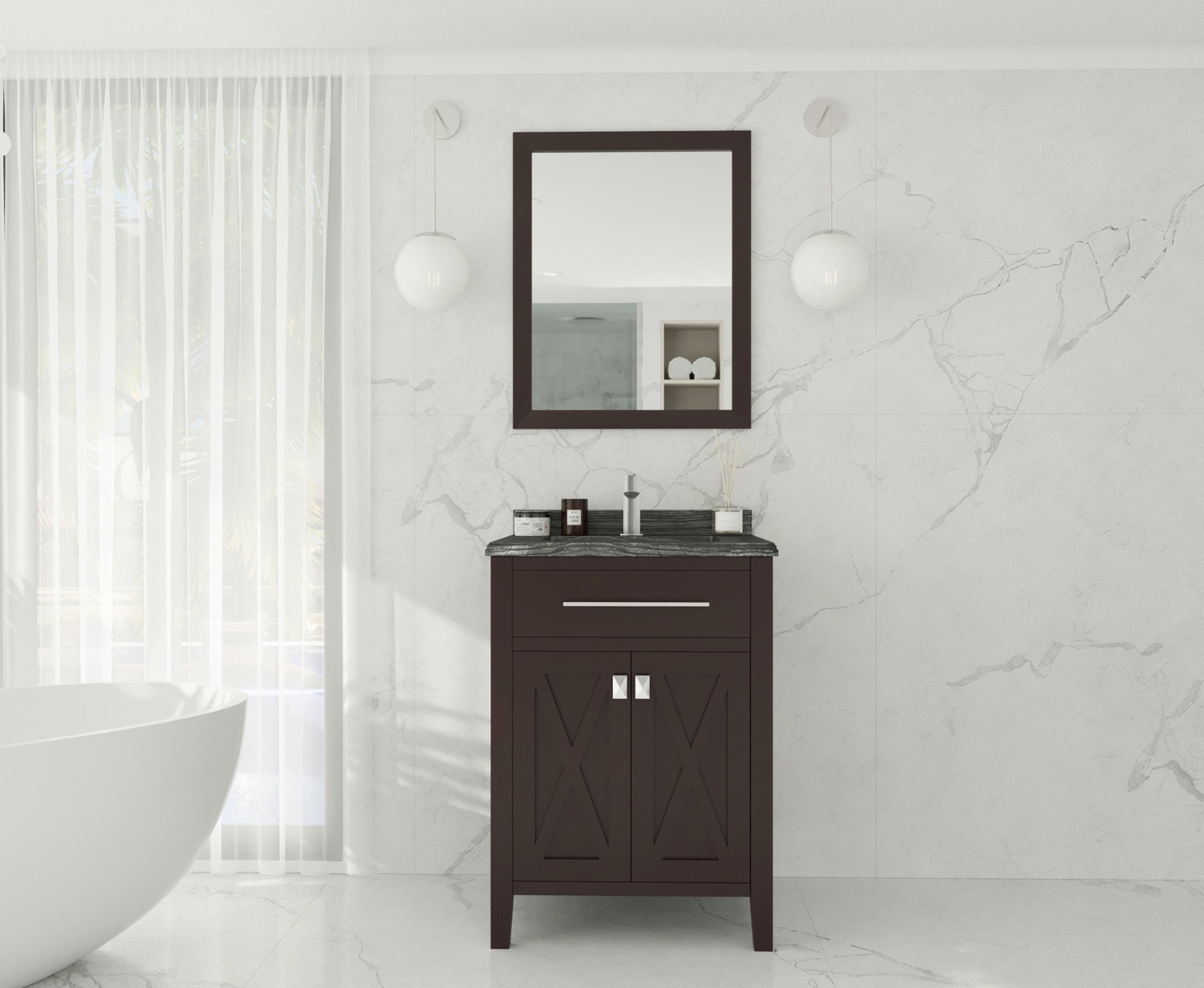 Wimbledon 24" Brown Bathroom Vanity with Countertop