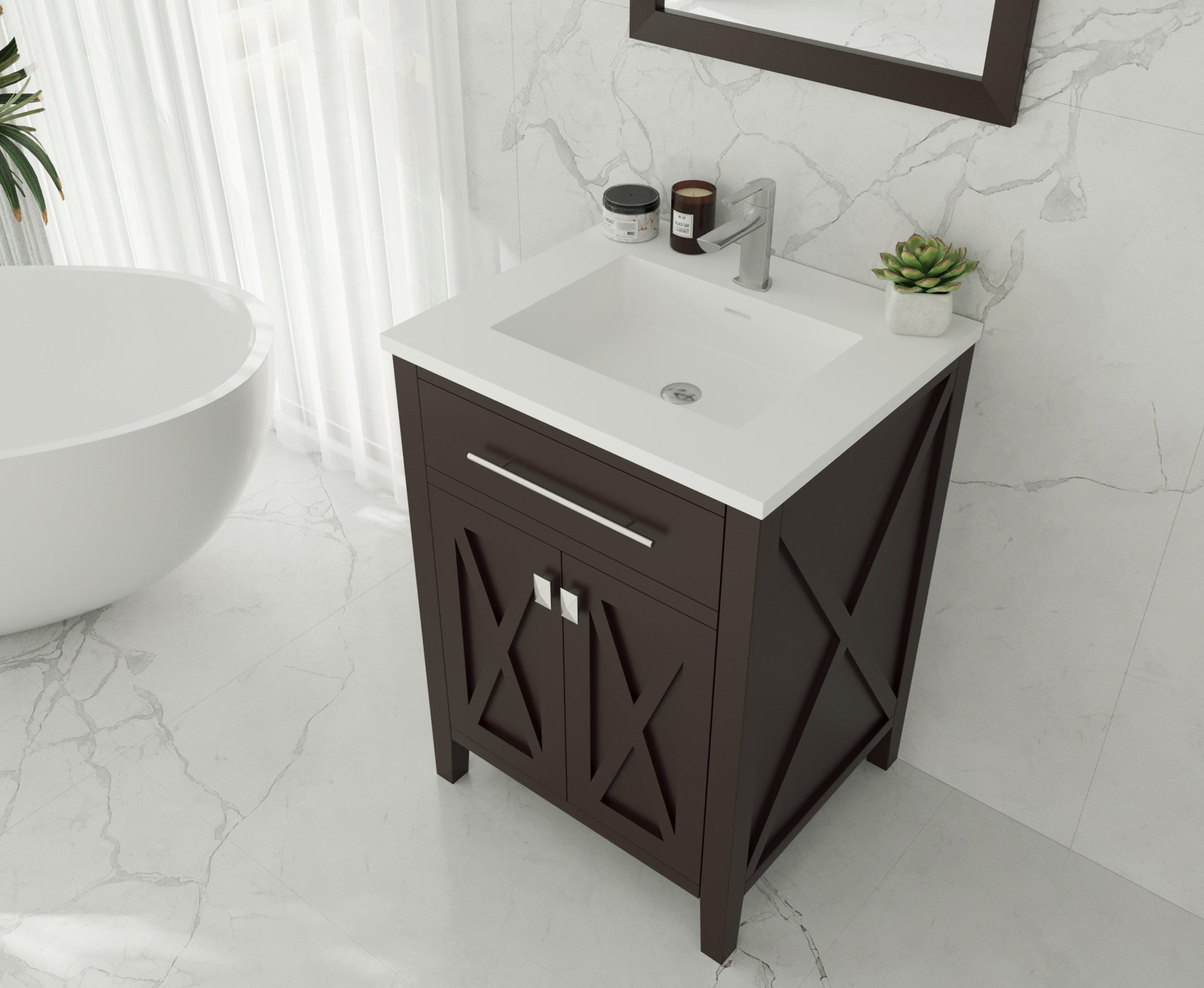 Wimbledon 24" Brown Bathroom Vanity with Countertop