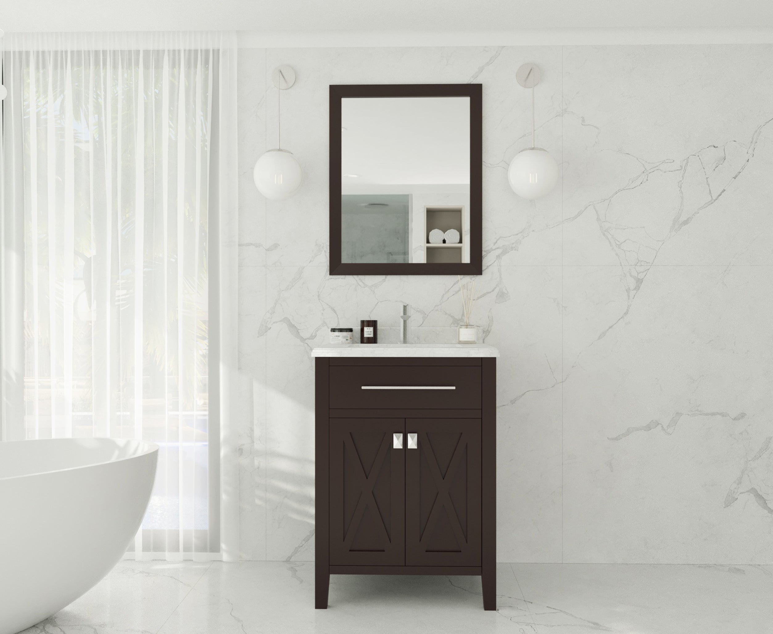 Wimbledon 24" Brown Bathroom Vanity with Countertop