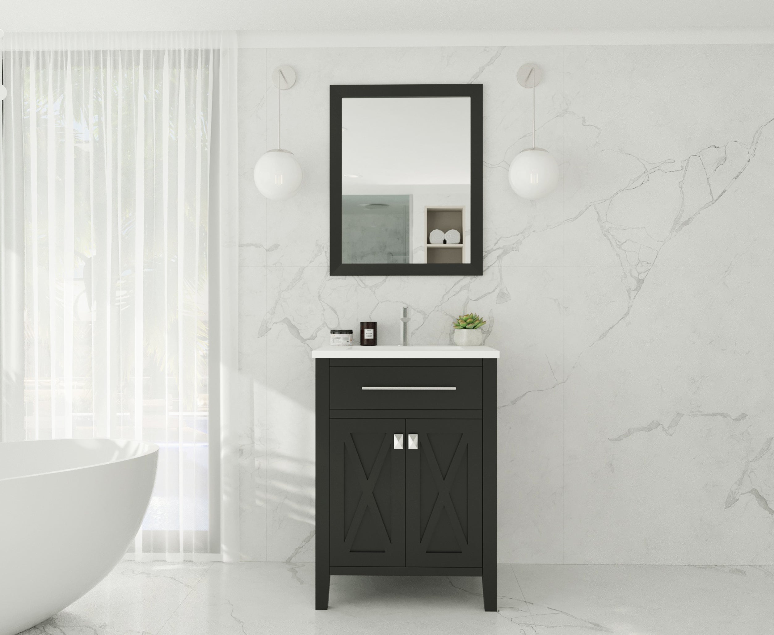 Wimbledon 24" Espresso Bathroom Vanity with Countertop