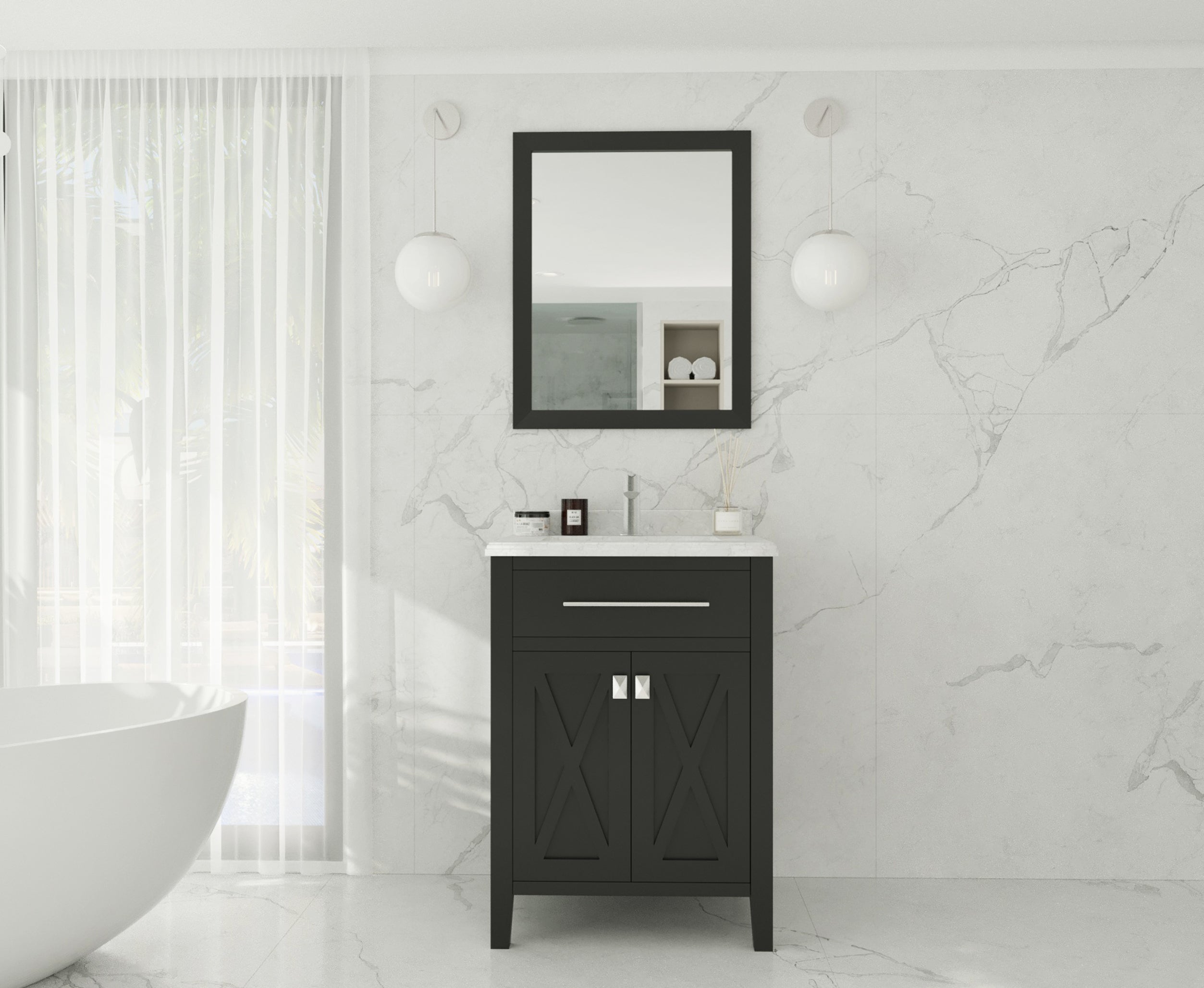 Wimbledon 24" Espresso Bathroom Vanity with Countertop