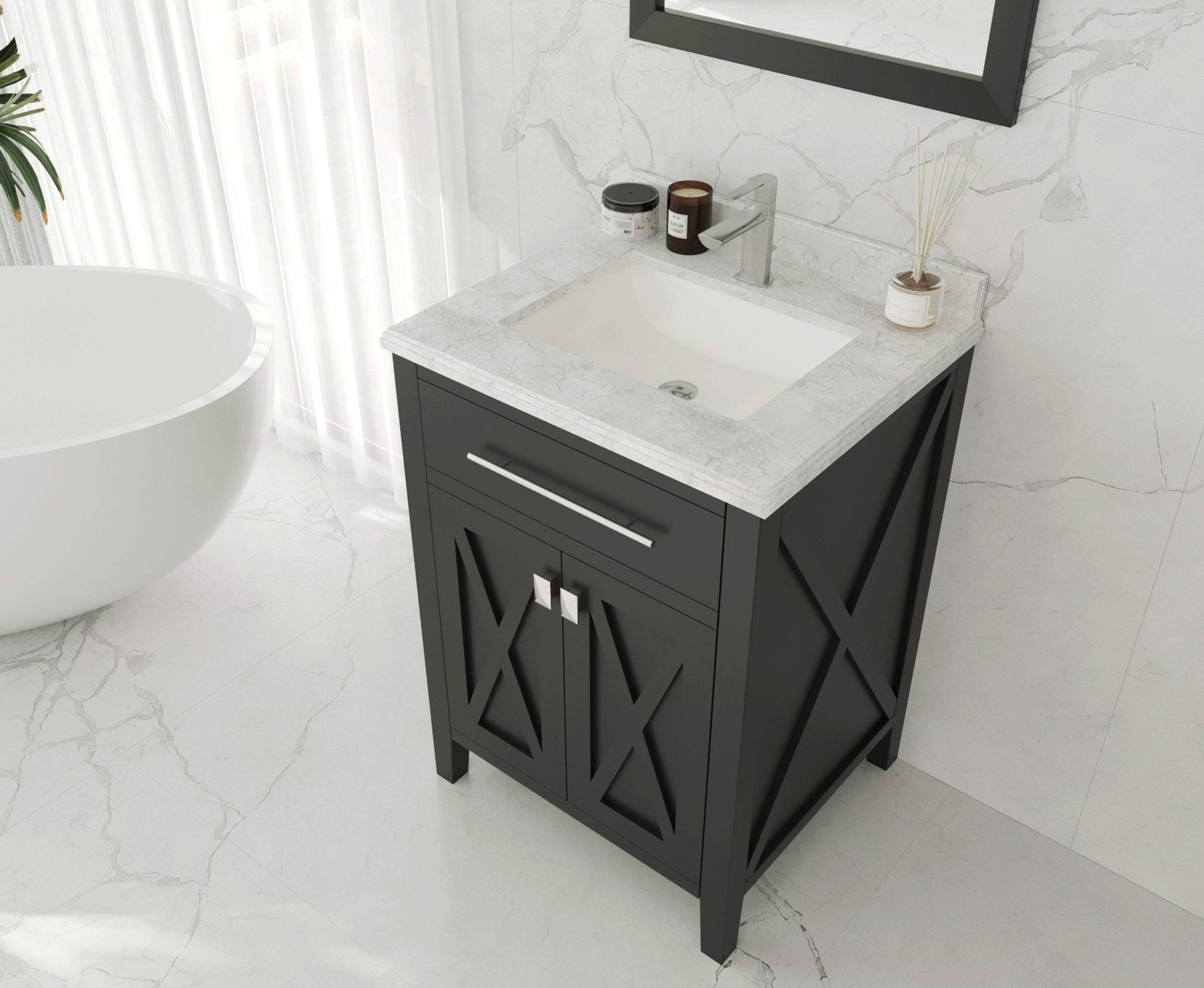 Wimbledon 24" Espresso Bathroom Vanity with Countertop