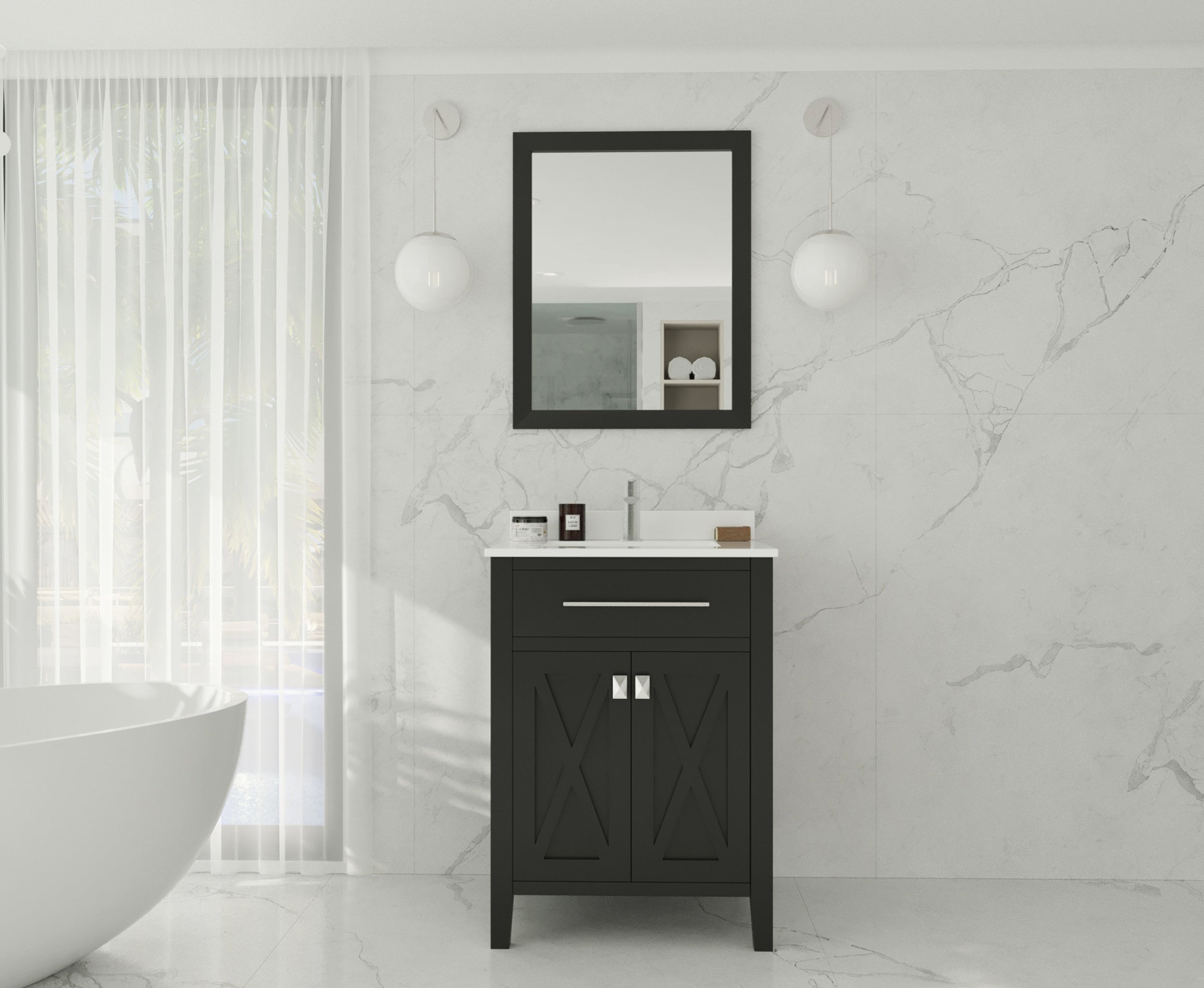 Wimbledon 24" Espresso Bathroom Vanity with Countertop