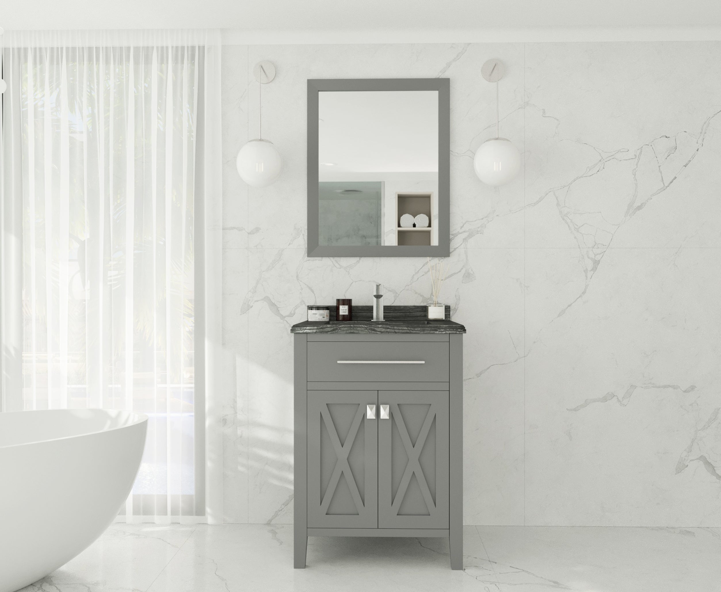 Wimbledon 24" Grey Bathroom Vanity with Countertop
