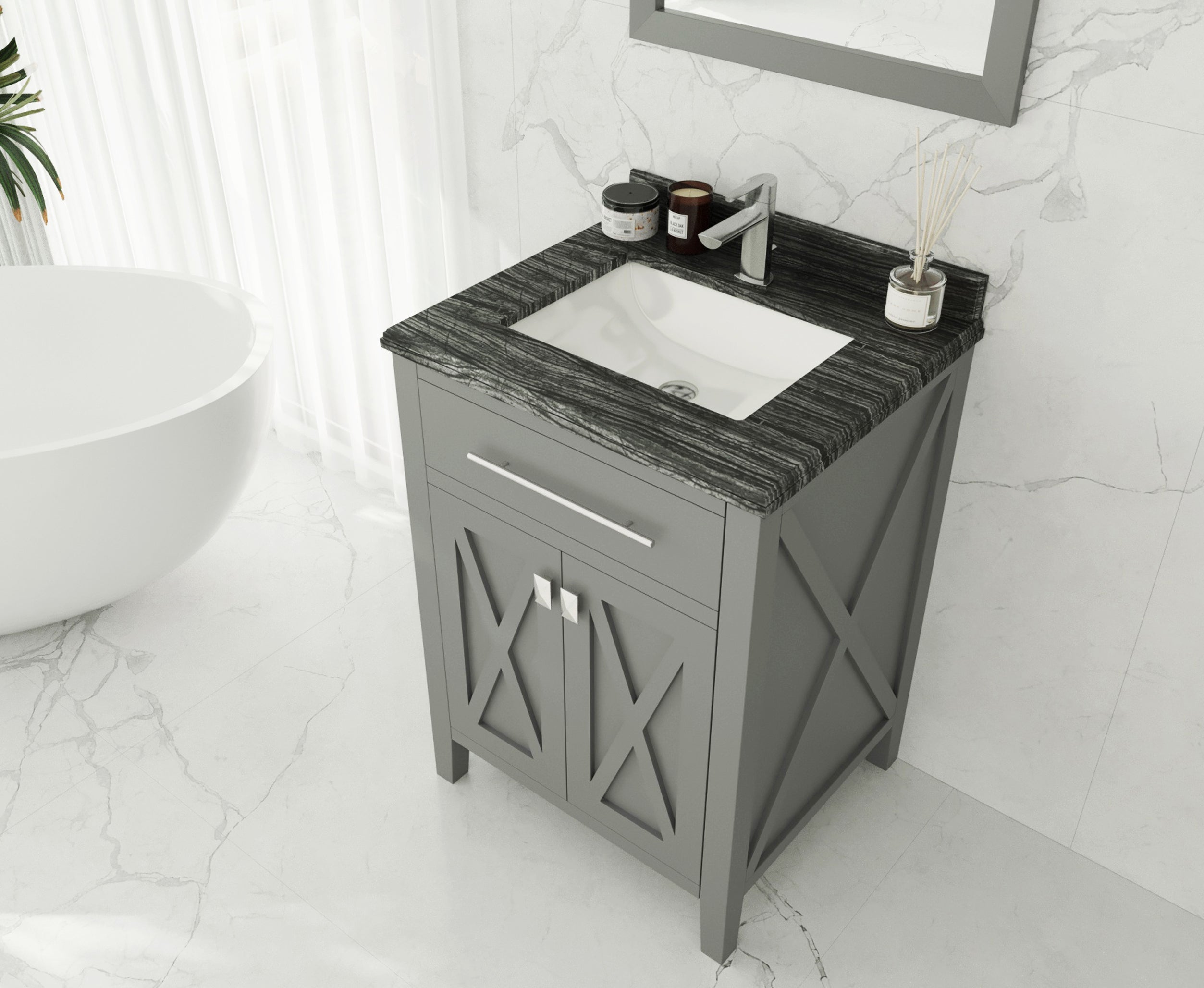 Wimbledon 24" Grey Bathroom Vanity with Countertop