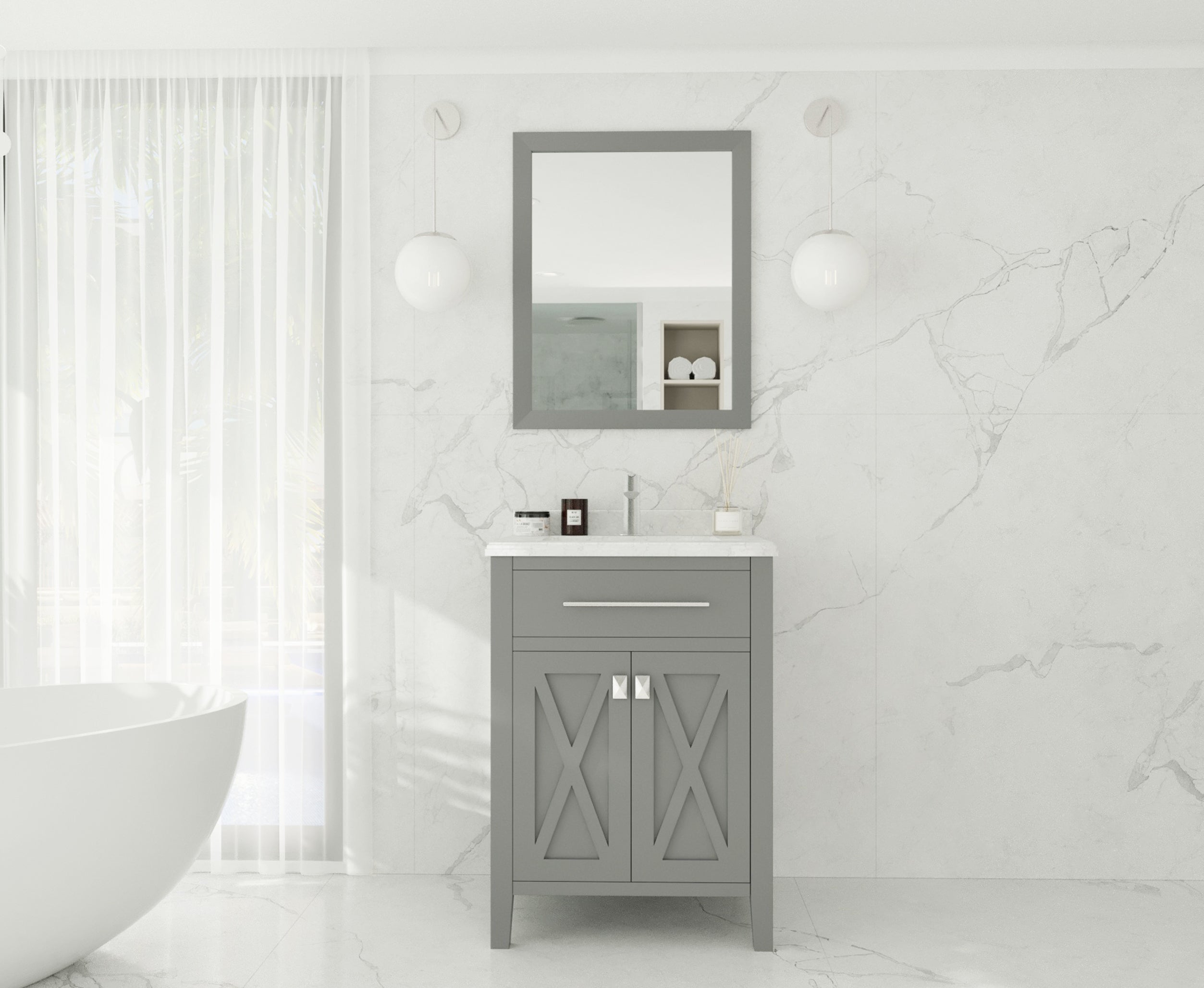 Wimbledon 24" Grey Bathroom Vanity with Countertop