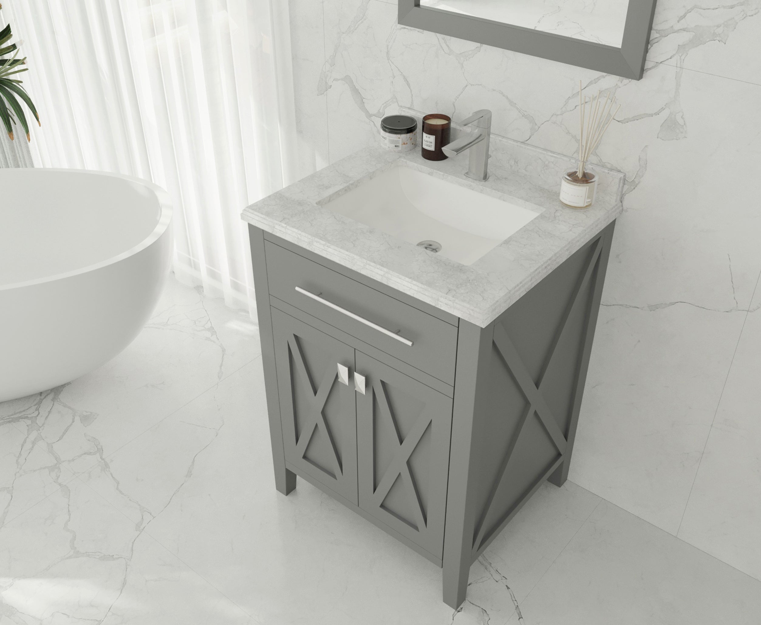 Wimbledon 24" Grey Bathroom Vanity with Countertop