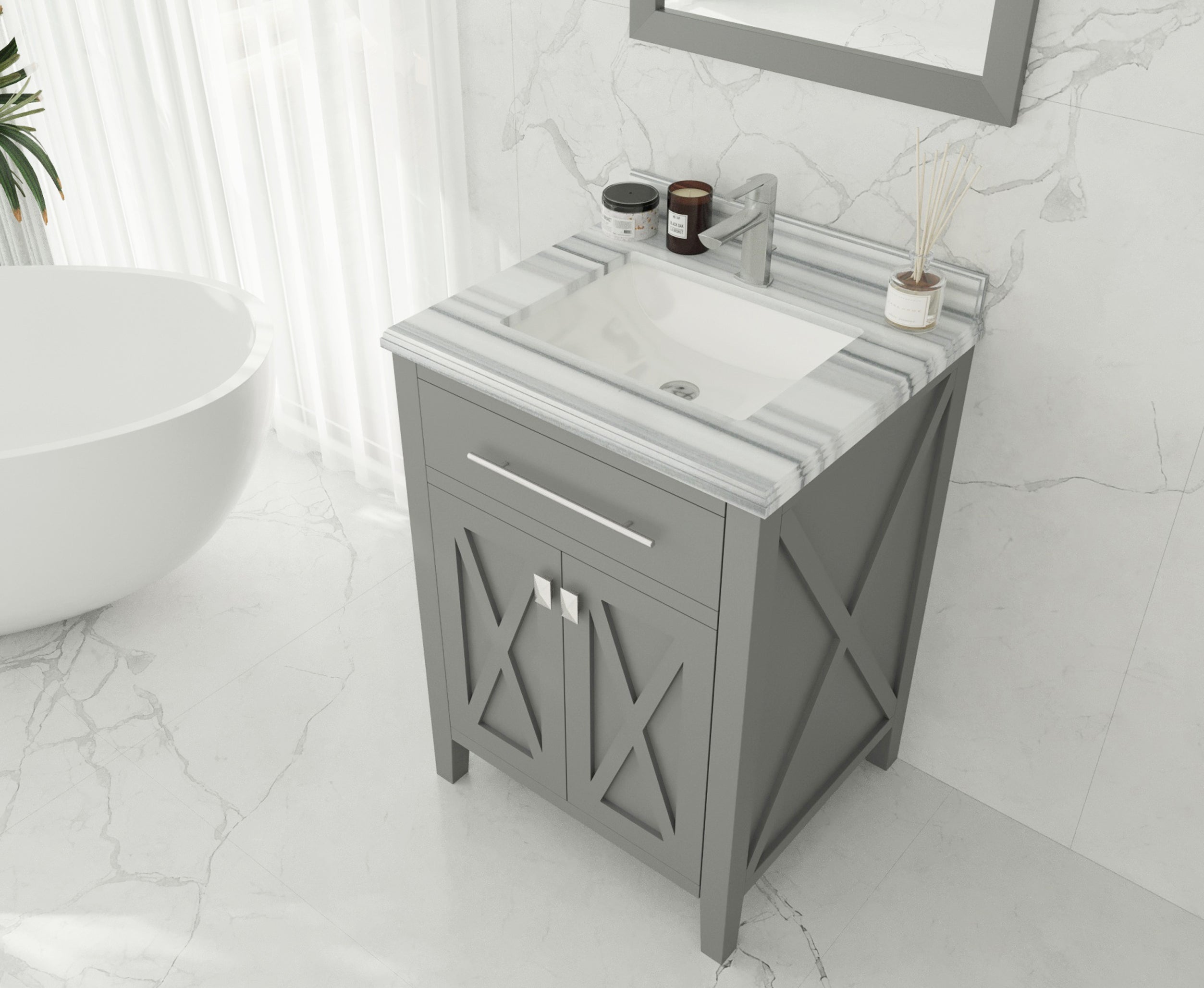 Wimbledon 24" Grey Bathroom Vanity with Countertop