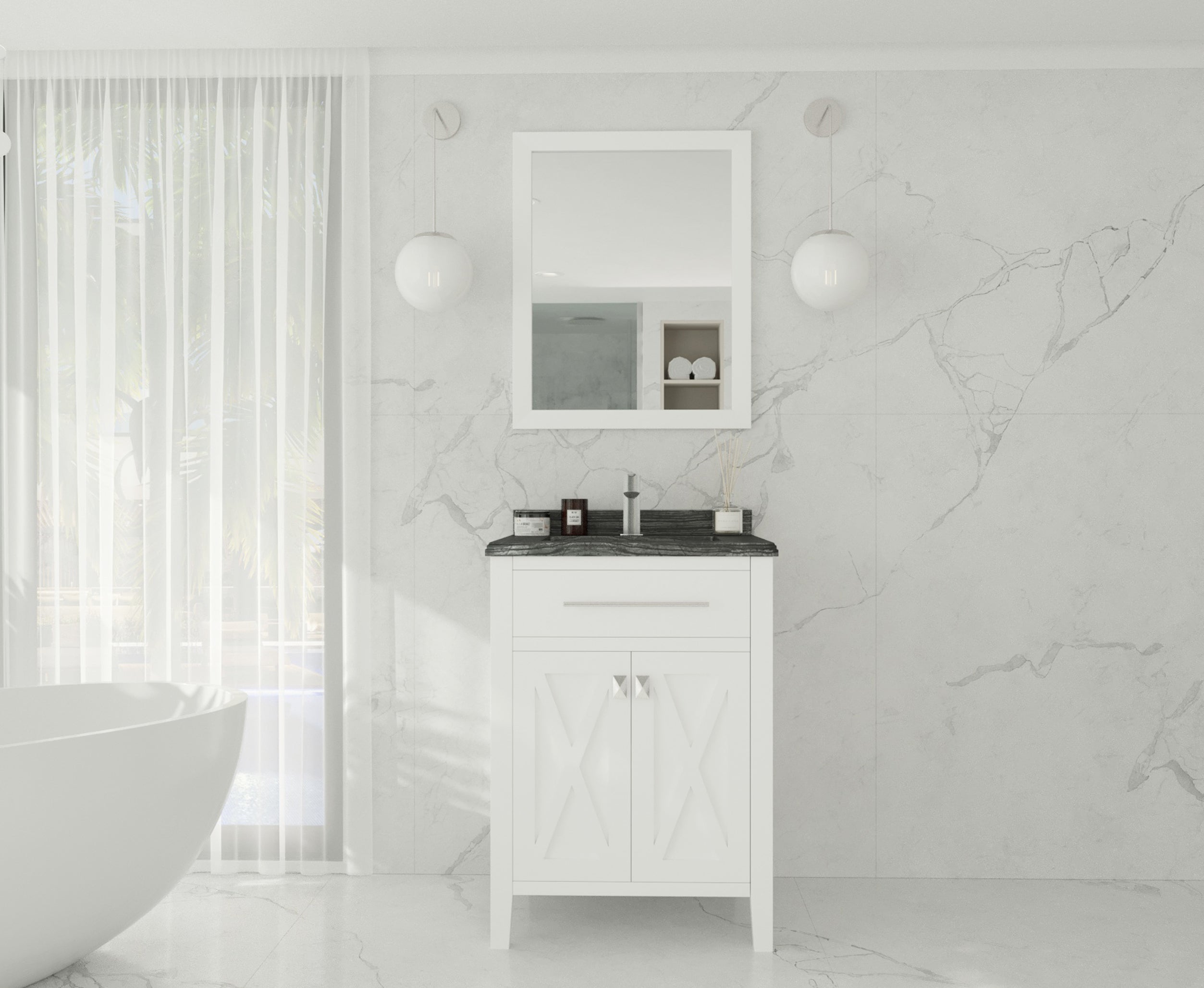 Wimbledon 24" White Bathroom Vanity with Countertop