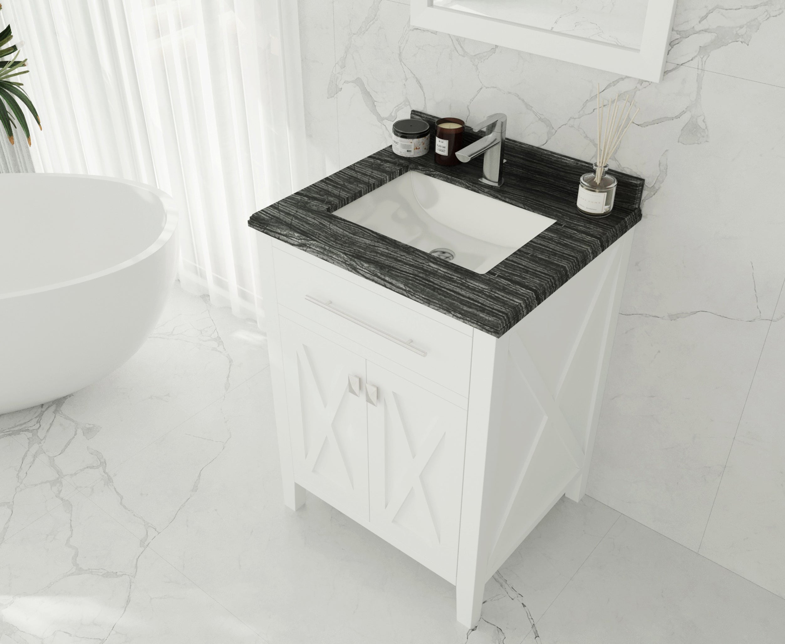 Wimbledon 24" White Bathroom Vanity with Countertop