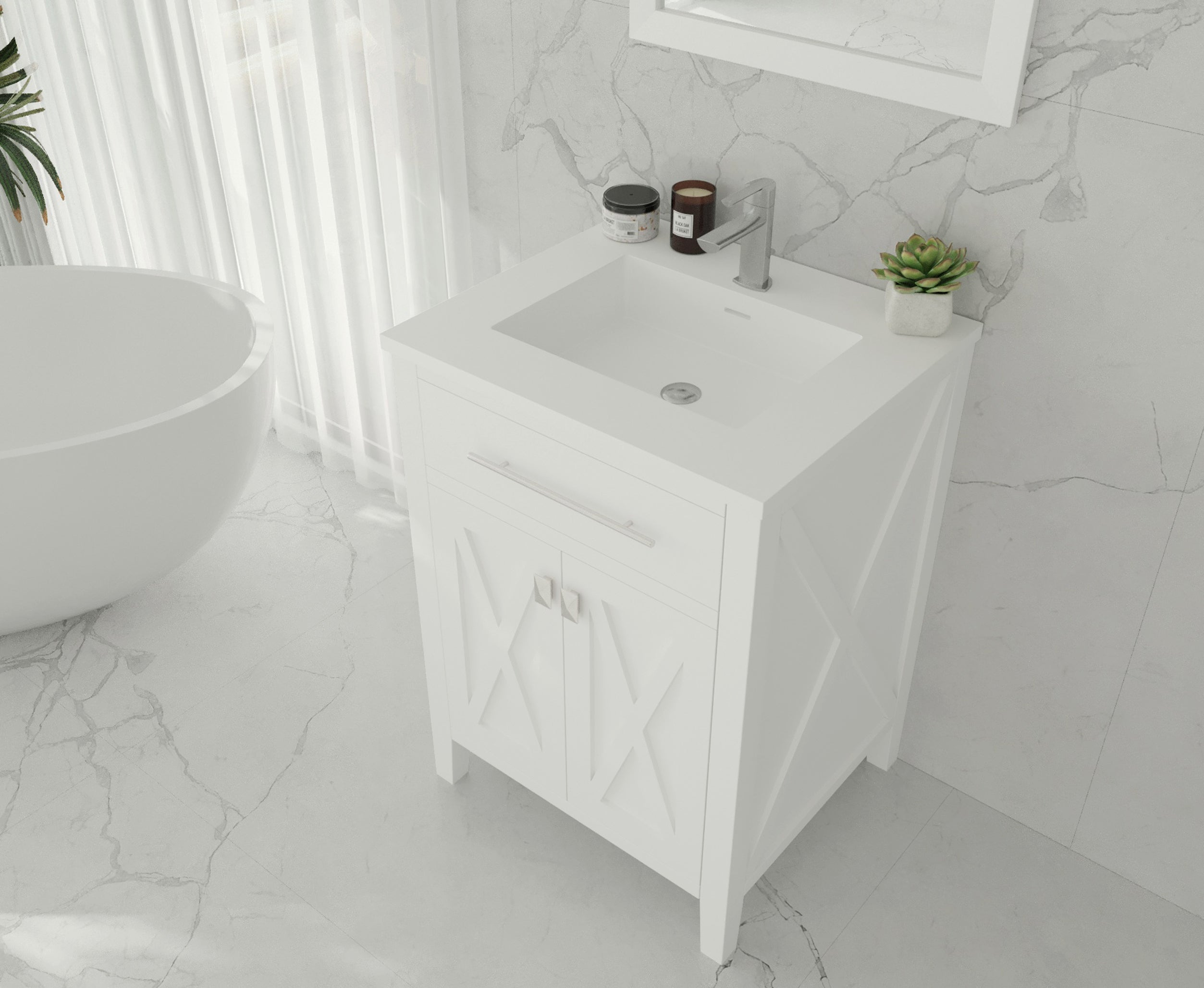 Wimbledon 24" White Bathroom Vanity with Countertop