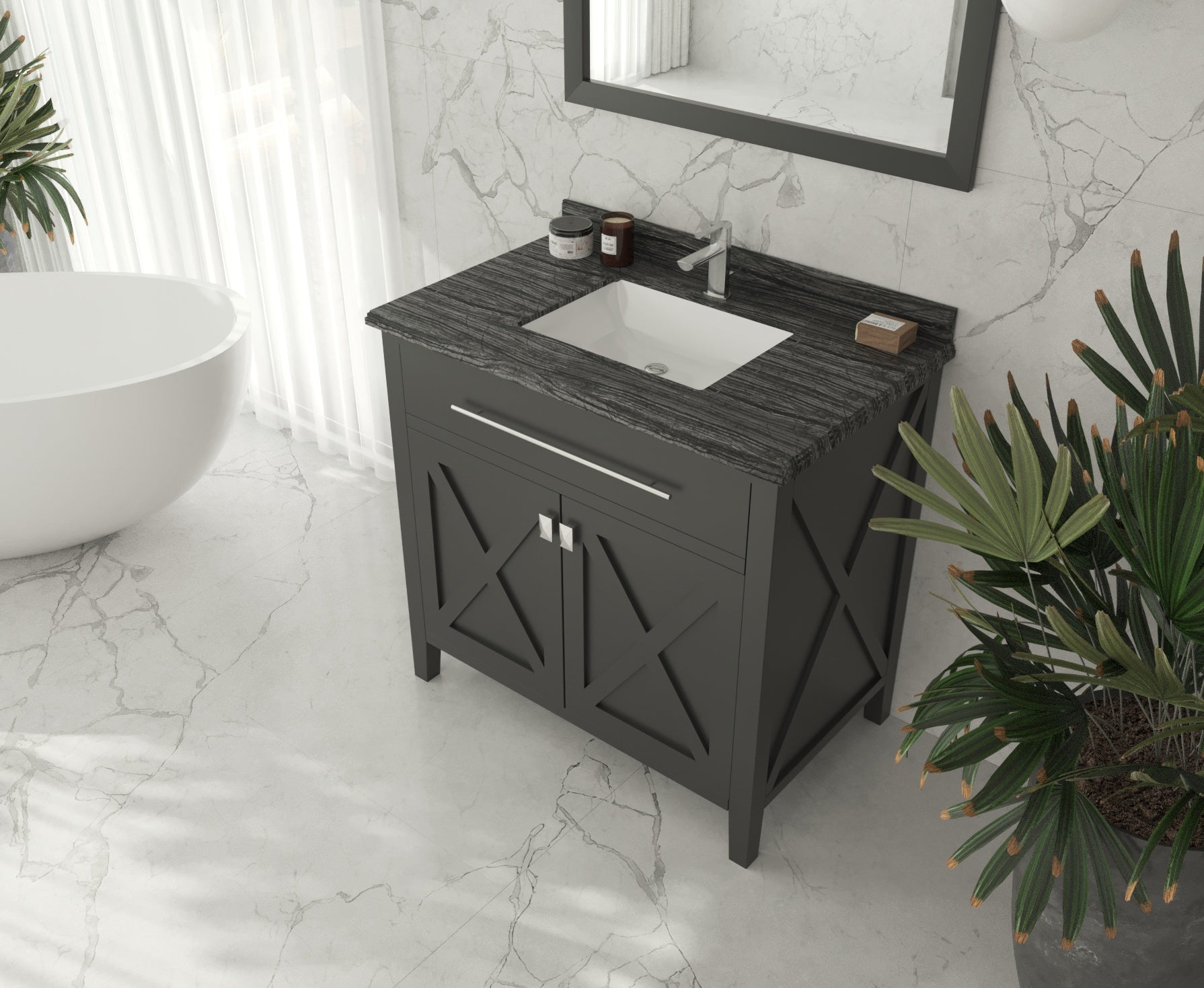 Wimbledon 36" Espresso Bathroom Vanity with Countertop