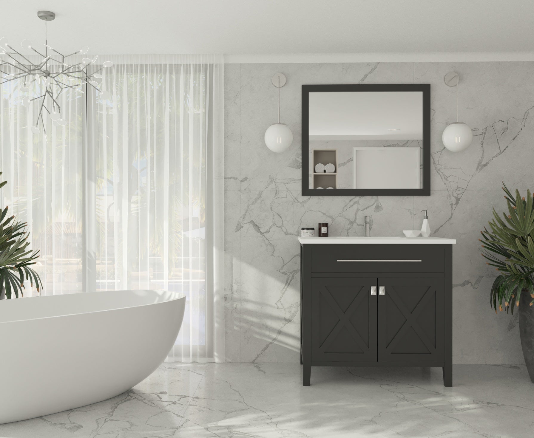 Wimbledon 36" Espresso Bathroom Vanity with Countertop