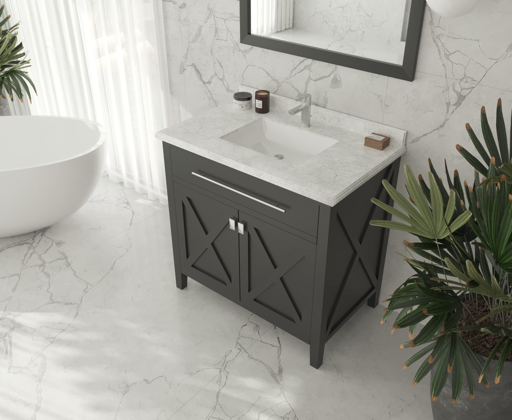 Wimbledon 36" Espresso Bathroom Vanity with Countertop